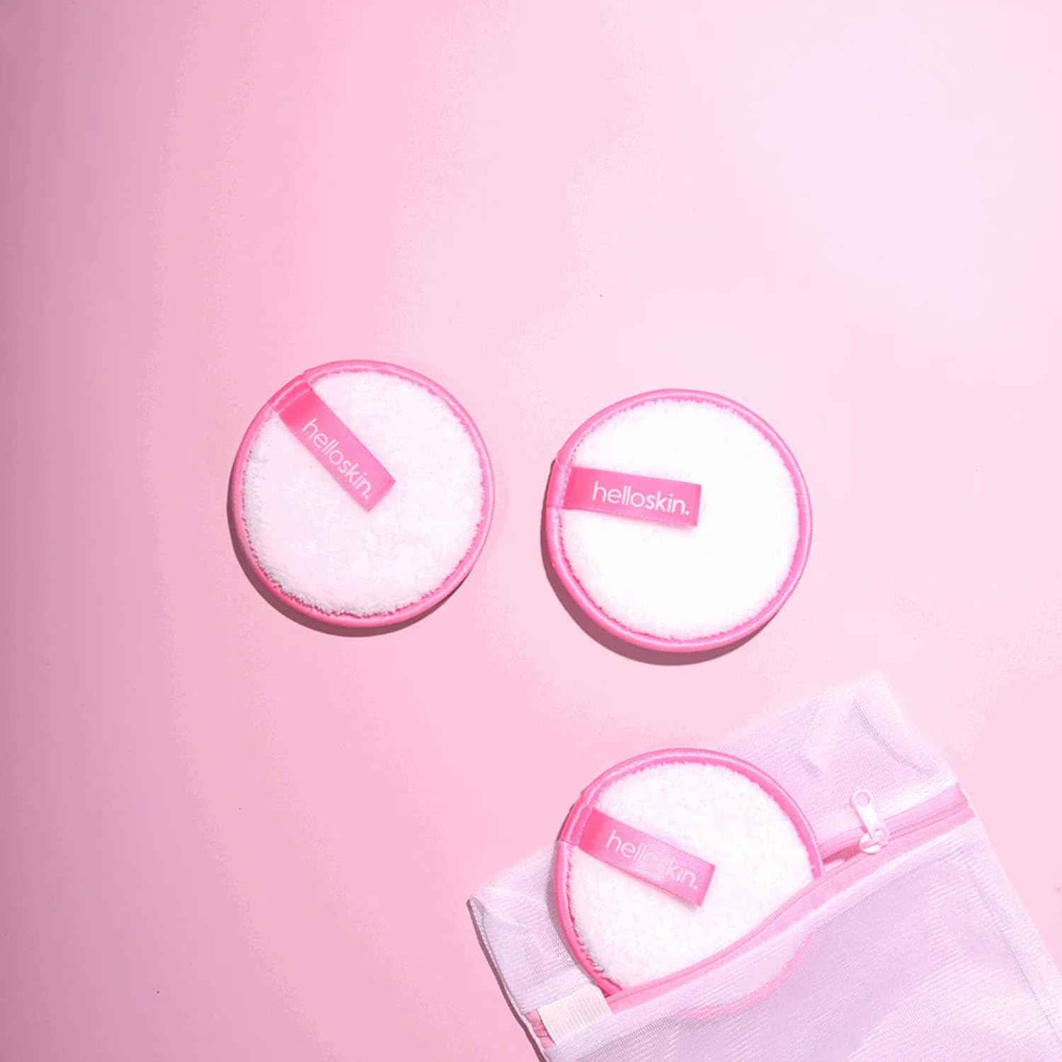 Helloskin Makeup Remover Puffs (3 PACK) | Dual-Sided Reusable Makeup Remover & Exfoliating Pads | Eco-Friendly Face Scrubber for Women | Skincare Puffs for All Skin Types | Gentle & Effective