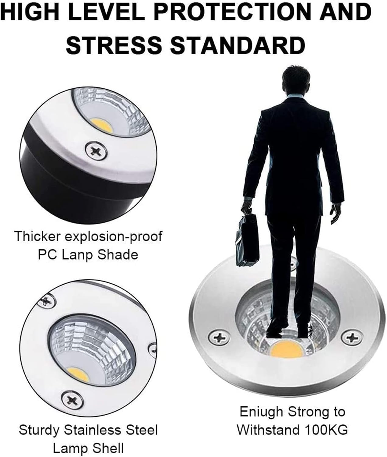 Underground Light LED 3W Mini Floor Lamp IP67 Waterproof Outdoor Ground Lights for Terrace, Garden, Passage Decoration(Warm White Light,12V) image number 4