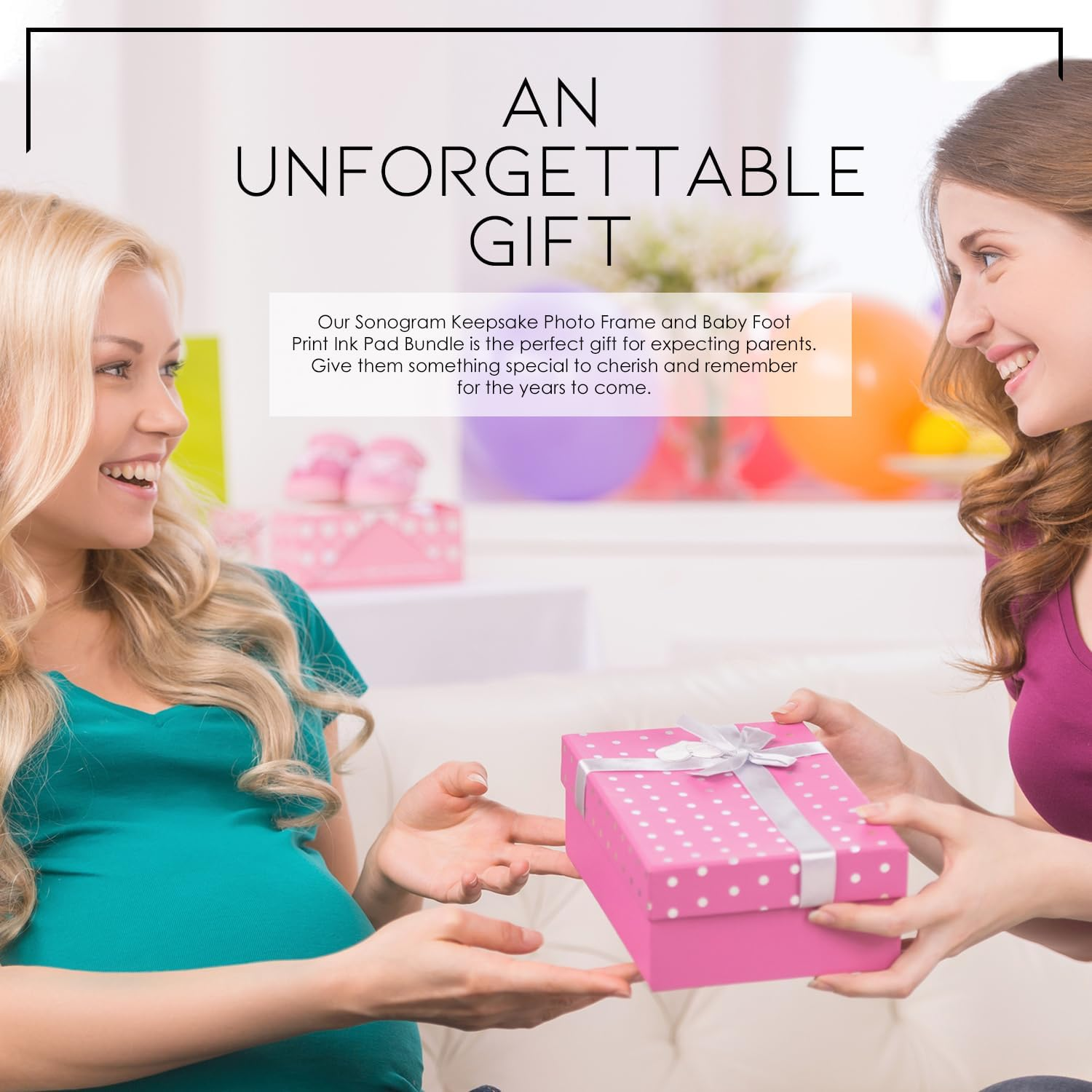 Sonogram Picture Frame &ndash; Gifts for Mums to Be - Baby Ultrasound Pregnancy Frame - Nursery Wall D&eacute;cor - Pregnant Mum Gifts, Ultrasound Photo Expecting Parents Unique Gifts Pregnant Women - Trio Frame with 2 Inkless Pads & 4 Imprint Paper Great Mothers Day Gift image number 1