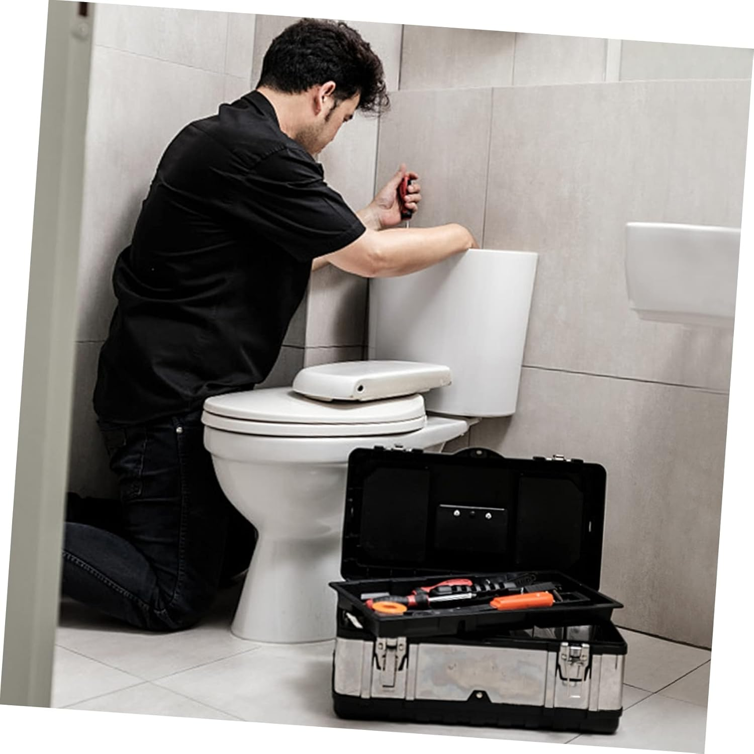 TEHAUX Replacement Toilet Hinge Toilet Seat Hinges Quick Release Zinc Alloy Easy Install image number 2