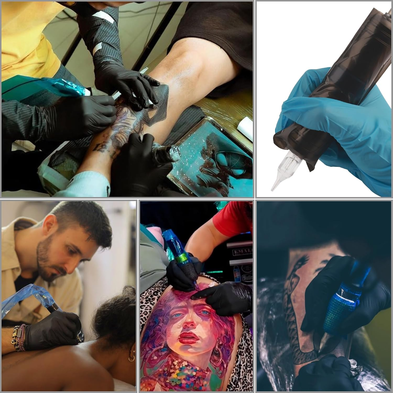 200PCS Tattoo Pen Covers - Rayyl Tattoo Pen Machine Covers Large Size 2.5X7.1 Inch Black for Cartridge Pen Machine Bags Sleeves Tattoo Kit Machine Pen Tattoo Supplies... image number 3