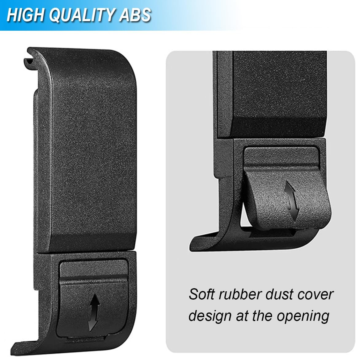 ZHUROUPU 2Pcs Side Door Cover Replacement for Gopro Hero 9 10 11 12 Black, Battery Side Opening Housing Replacement, Dust Protection USB Type-C Charging Port Battery Cover with Lens Cap Cover image number 4