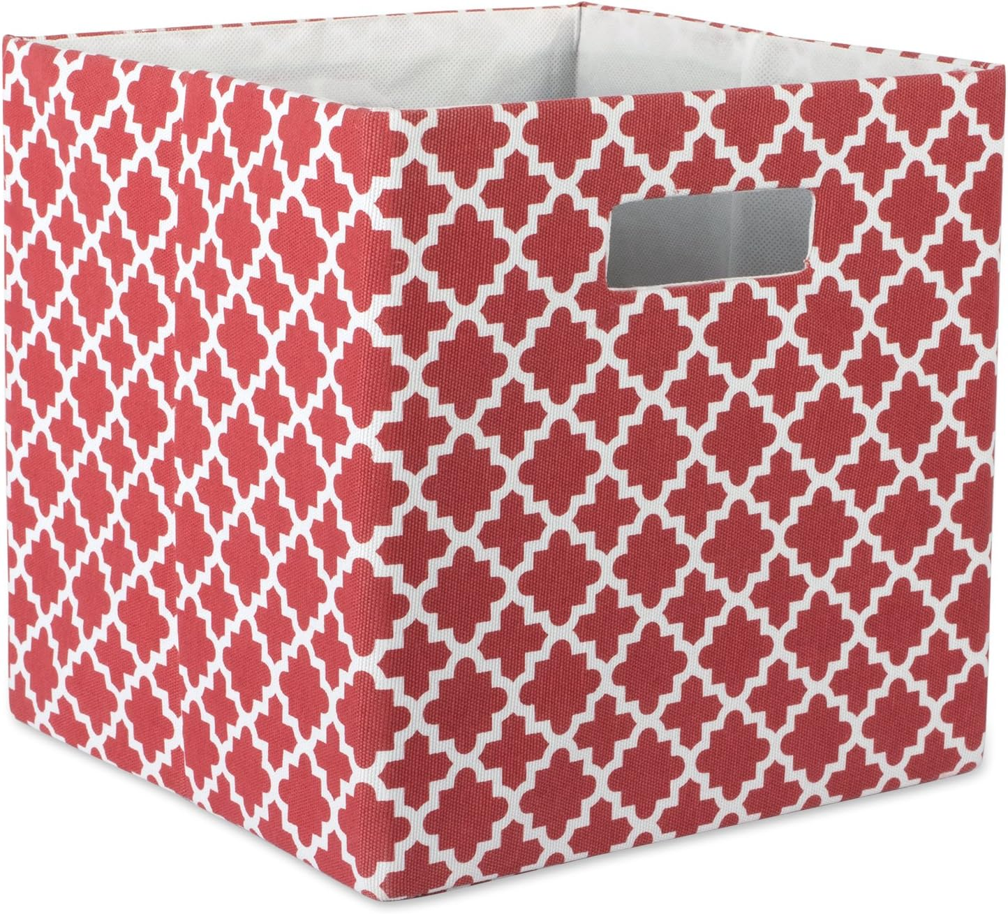 DII Hard Sided Collapsible Fabric Storage Container for Nursery, Offices, & Home Organization, (13X13X13) - Lattice Rust image number 2