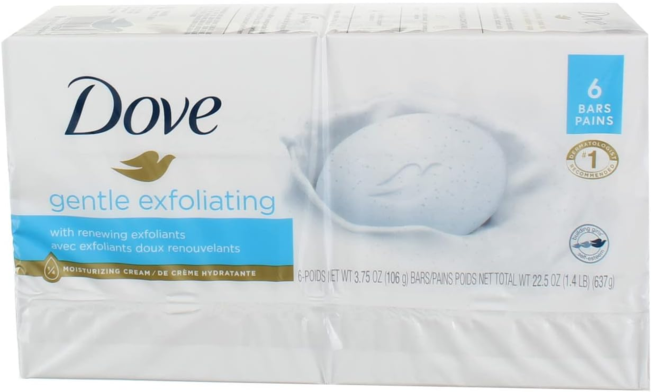 Dove Beauty Bar Gentle Exfoliating 4 Oz, 6 Bar (Pack of 2)