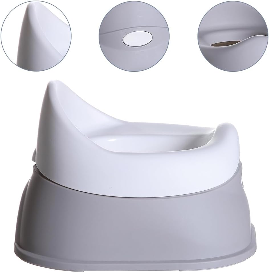 Toddler Toilet Training Potty Chair, Potty Topper Stepstool, Training Seat with Slip-Resistant Base, Travel Potty Chair for Toddlers 18 Months & above (Grey, 25.5 * 24 CM - Grey image number 3