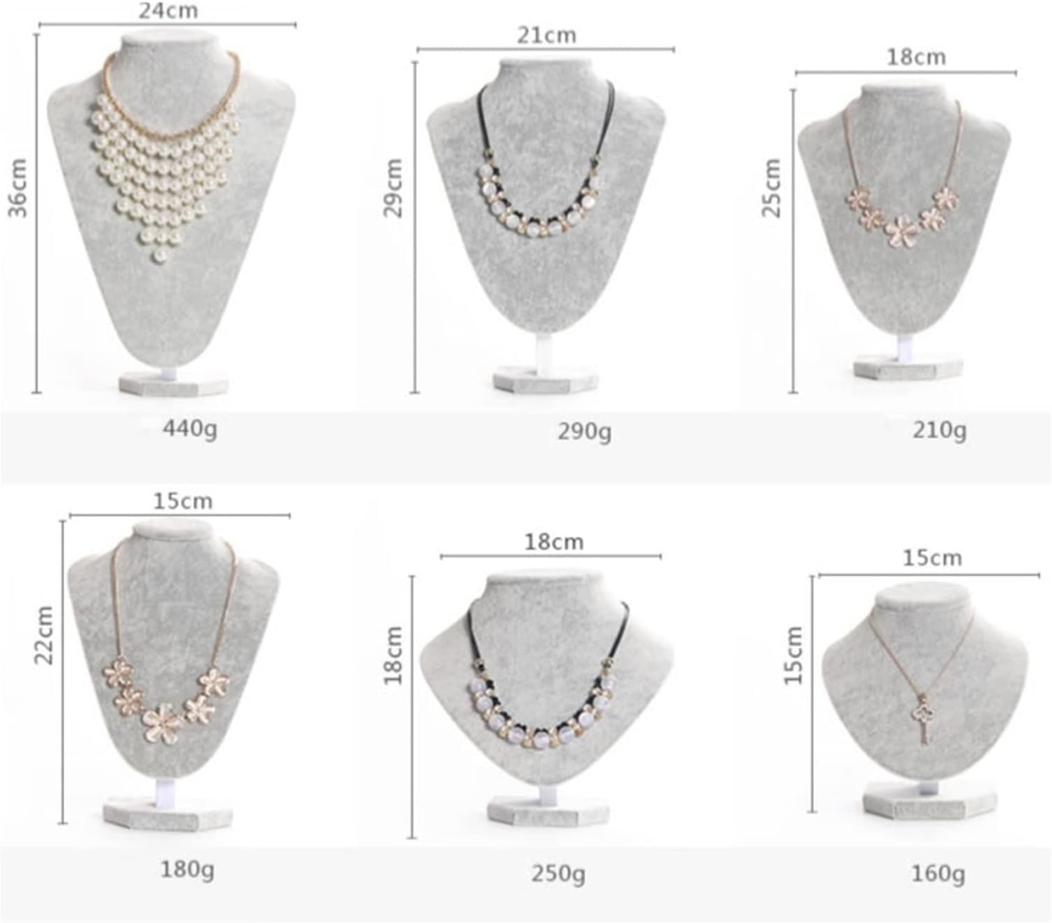 Jewelry Stand PU Faux Leather Necklace Chain Holder Storage Display Show Boutique Stand Mannequin Bust Home Organisation Jewelry Organizer for Women Jewelry Holder Jewelry Display (Color : Black, Si image number 1