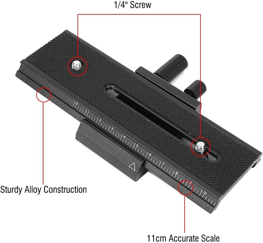Joyzan Macro Focusing Rail Slider, 2 Way Shot Focus Mount Camera Flash Support Bracket Holder Photography Closeup Shooting Plate 1/4" Quick Screw Release Precision Scale Mirrorless Position DSLR image number 2