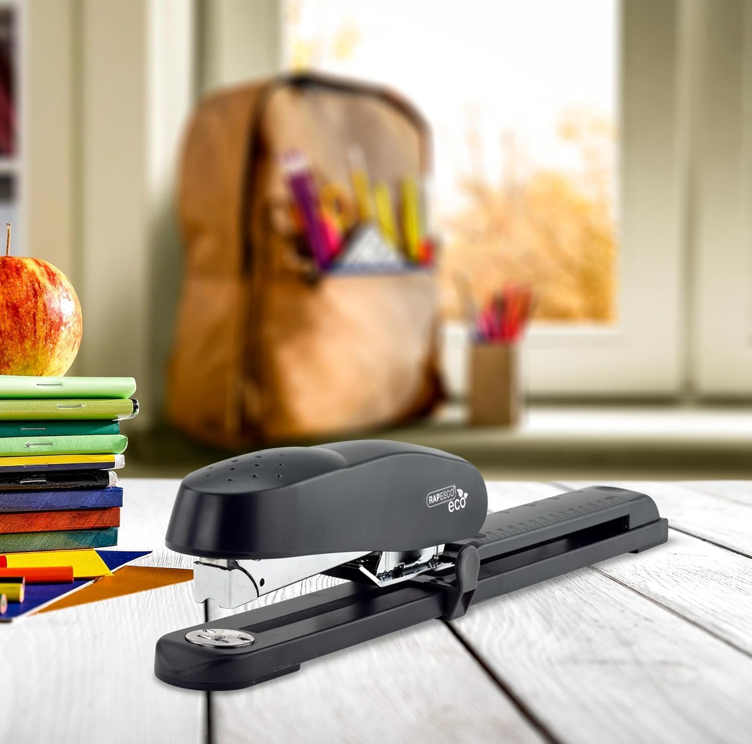 Rapesco 1480 ECO 790 Heavy Duty Long Arm Stapler with 2000 Staples, 50 Sheet Capacity, Charcoal - Charcoal image number 2