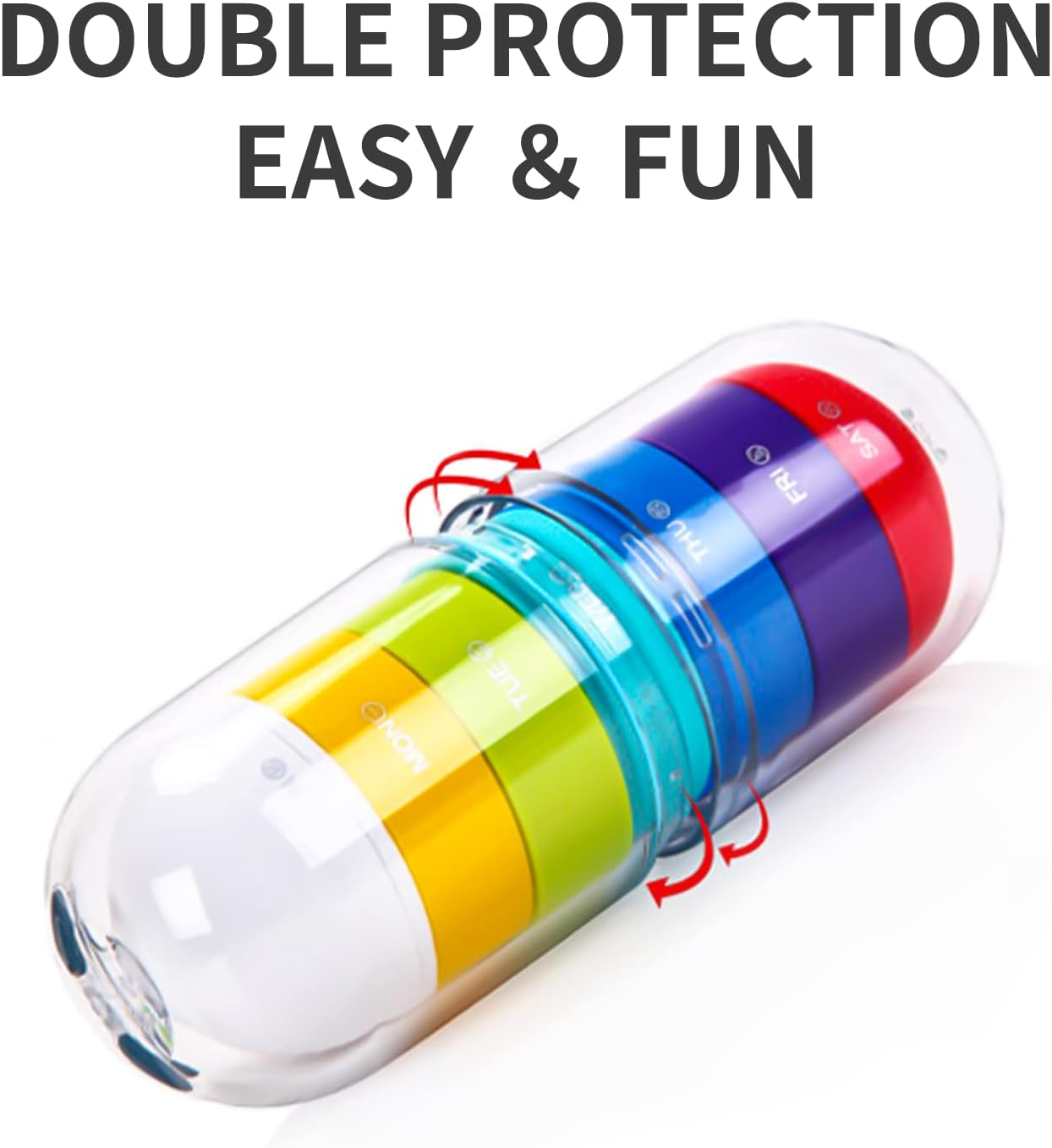 Portable Weekly Pill Box Organiser 7 Day Quality Tablet Box,Travel Pill Case Easy to Open Pill Organizers image number 5