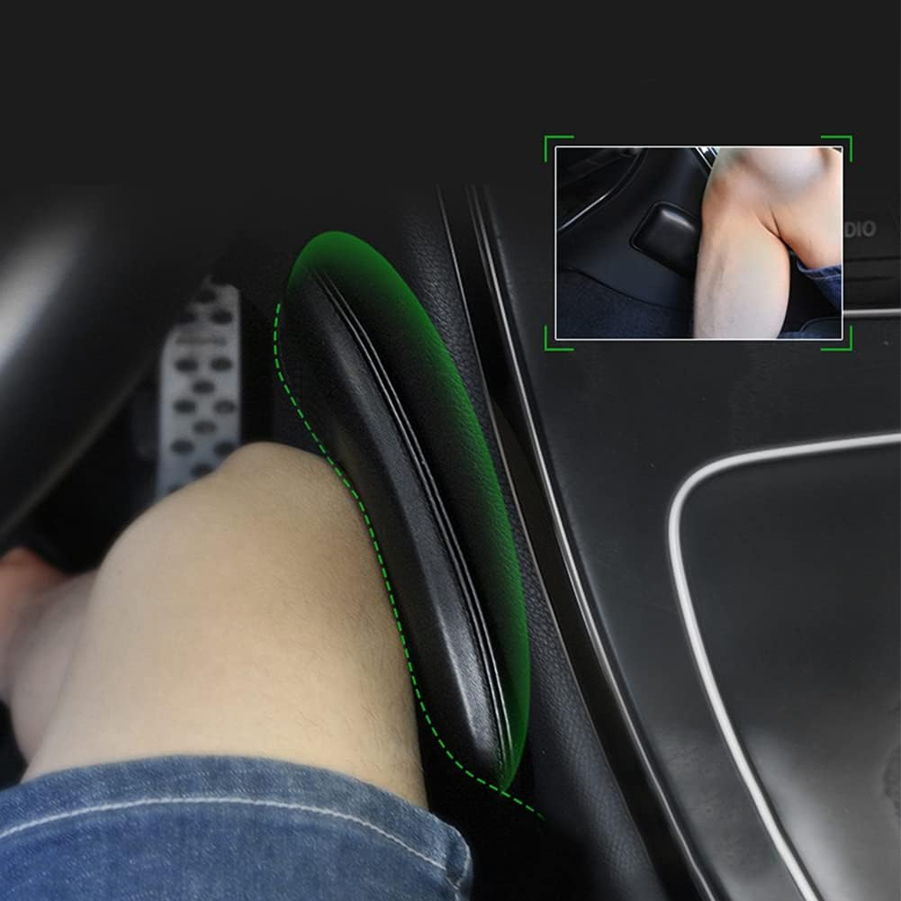 Car Knee Cushion, Leather Auto Center Console Elbow Leg Knee Pad,Leather Auto Center Console Elbow Leg Knees Pad,Thigh Support Comfort Pillow for Automotive Interior Accessories(Color:Black) image number 3