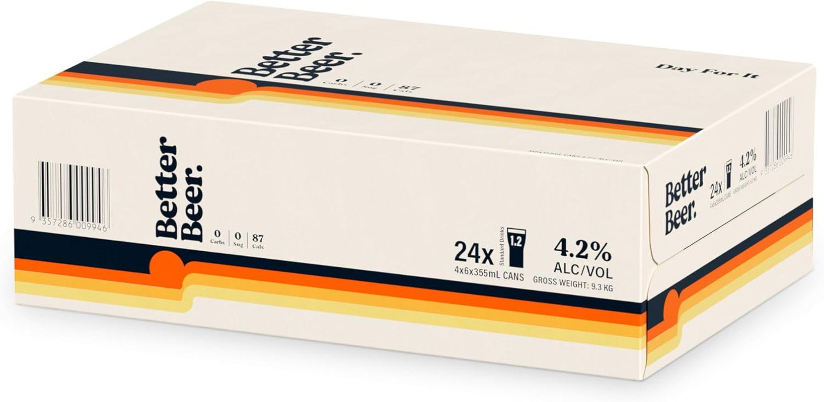 Better Beer Zero Carb, Premium Lager, 355Ml Cans, 4.2% ABV, No Sugar, 24 Pack image number 1