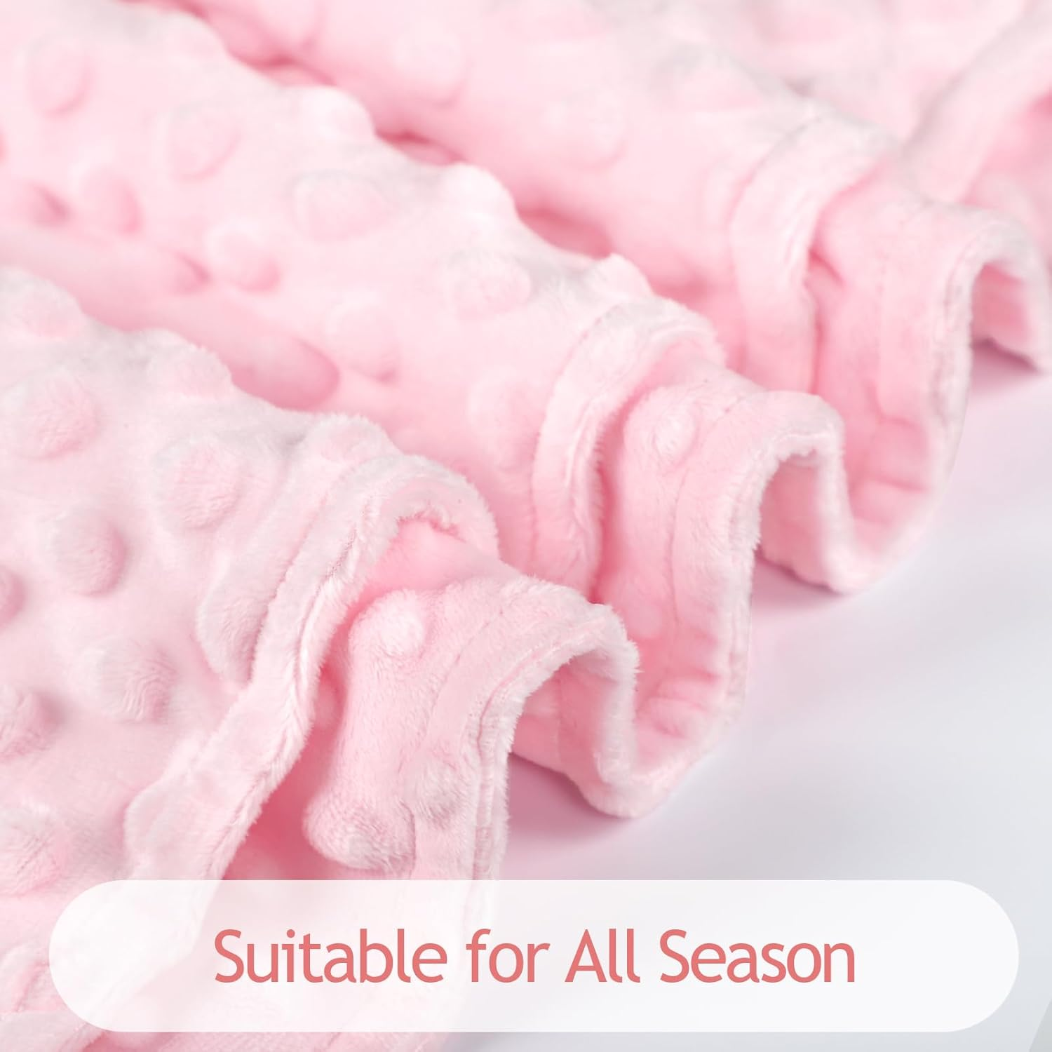 Baby Blanket for Girls, Soft Toddler Blanket 30 X 40 Inch, Newborn Blankets for Nursery, Stroller, Toddler Bed, Carseat, Double Layer, Pink image number 2