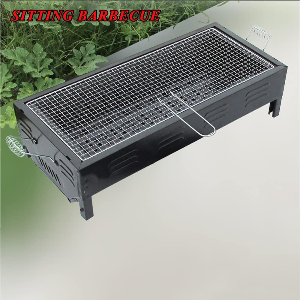 Large Size Portable Hibachi Outdoor BBQ Barbecue Grill Sets Charcoal Picnic Hiking Party Festival Camping image number 3
