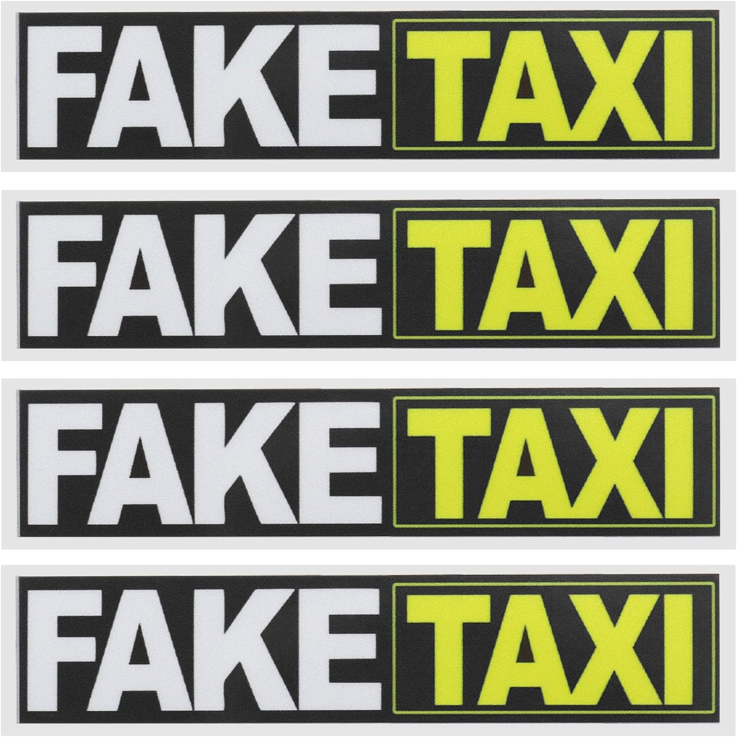 LT Easiyl 4Pcs Fake Taxi Sticker Car Sticker Waterproof Self Adhesive Sticker Cartoon Sticker Decoration for Caravan Car Bus Motorcycle Electric Car, White image number 1