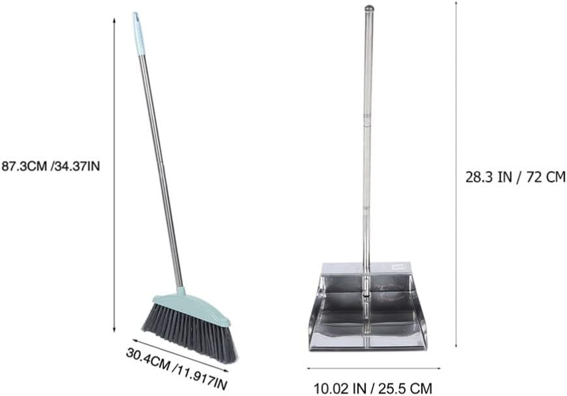 Healvian 1 Set Standing Broom with Long Handle and Dustpan Set, Dustpan Broom Portable Cleaning Tools for the Home Office image number 5