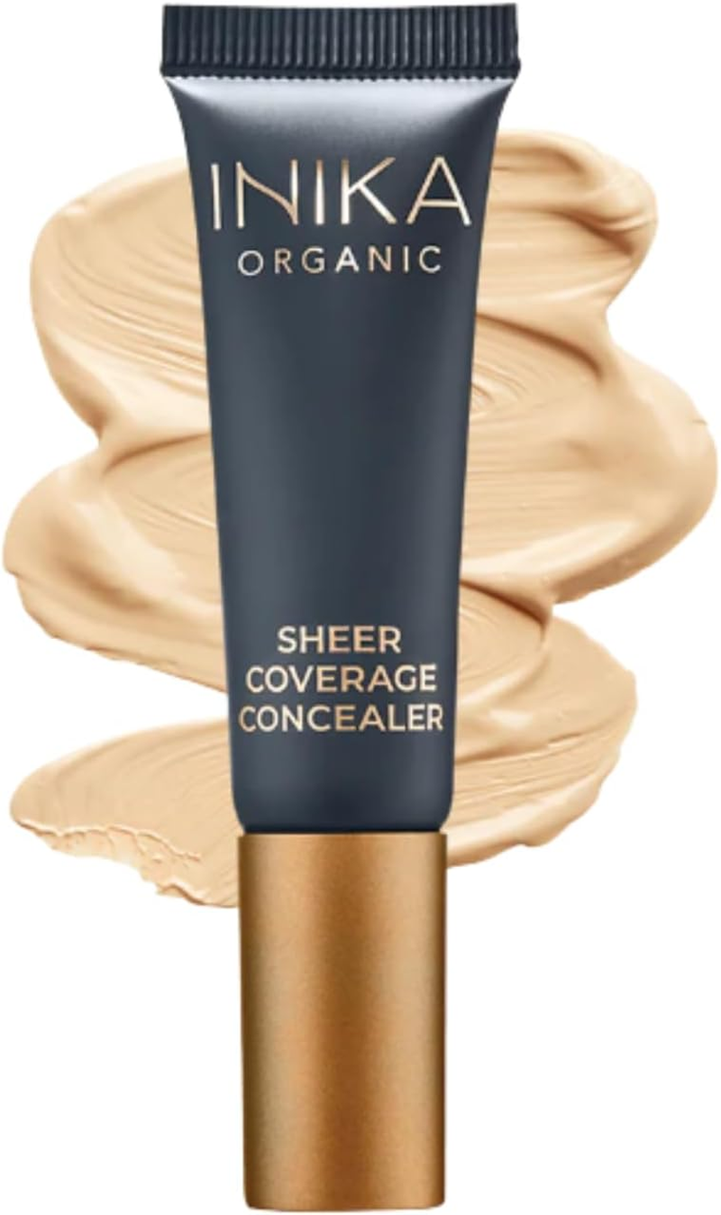 INIKA Organic Sheer Coverage Concealer | Disguise Dark Circles, Cover up Blemishes, Creamy Formula, Vegan Ingredients, All Day Wear That Hydrates and Nourishes. (Sand)