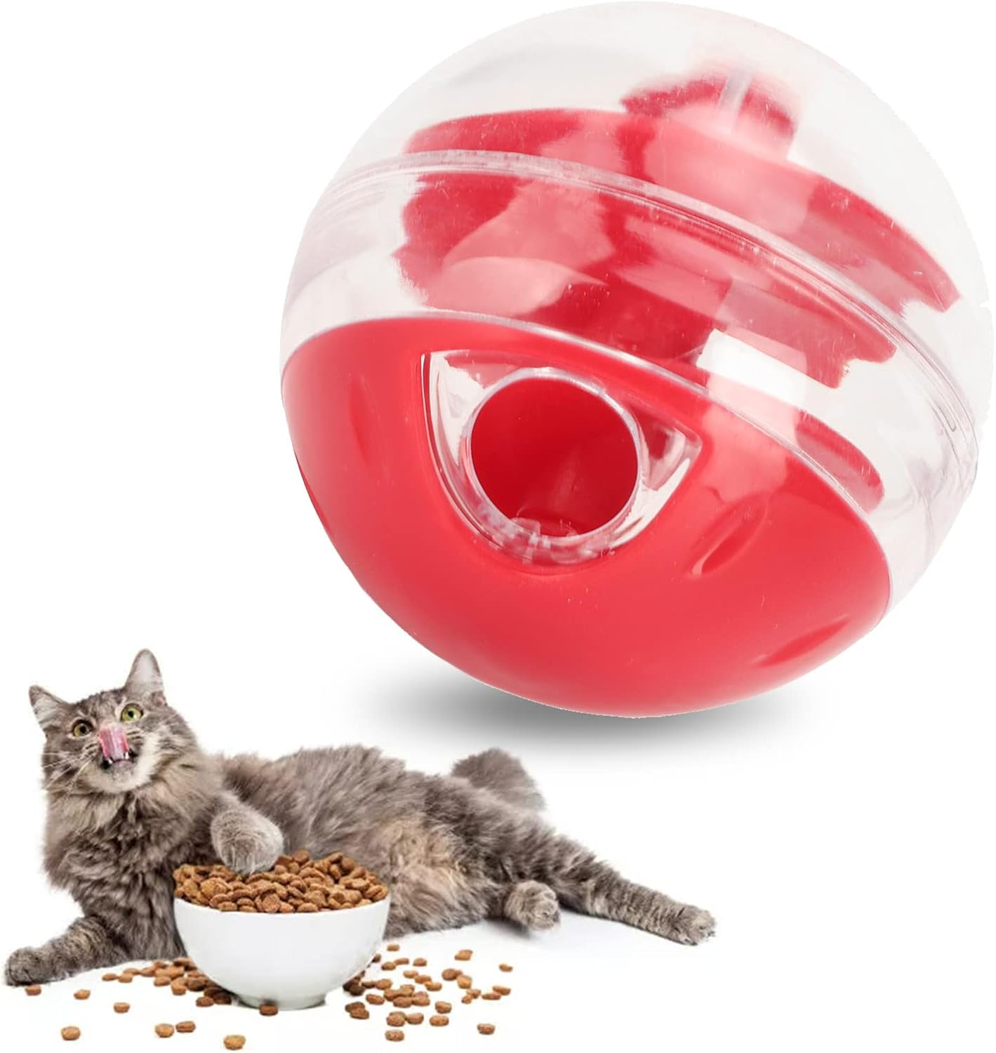 Jiawu Cat Treat Dispenser Toy, Cat Interactive Toy and Food Dispenser for Pet, Cat Food Toy Cat Treat Toy Slow Feeder Toy for Interactive Training, Meal Dispenser Ball, 2 X 2In image number 5