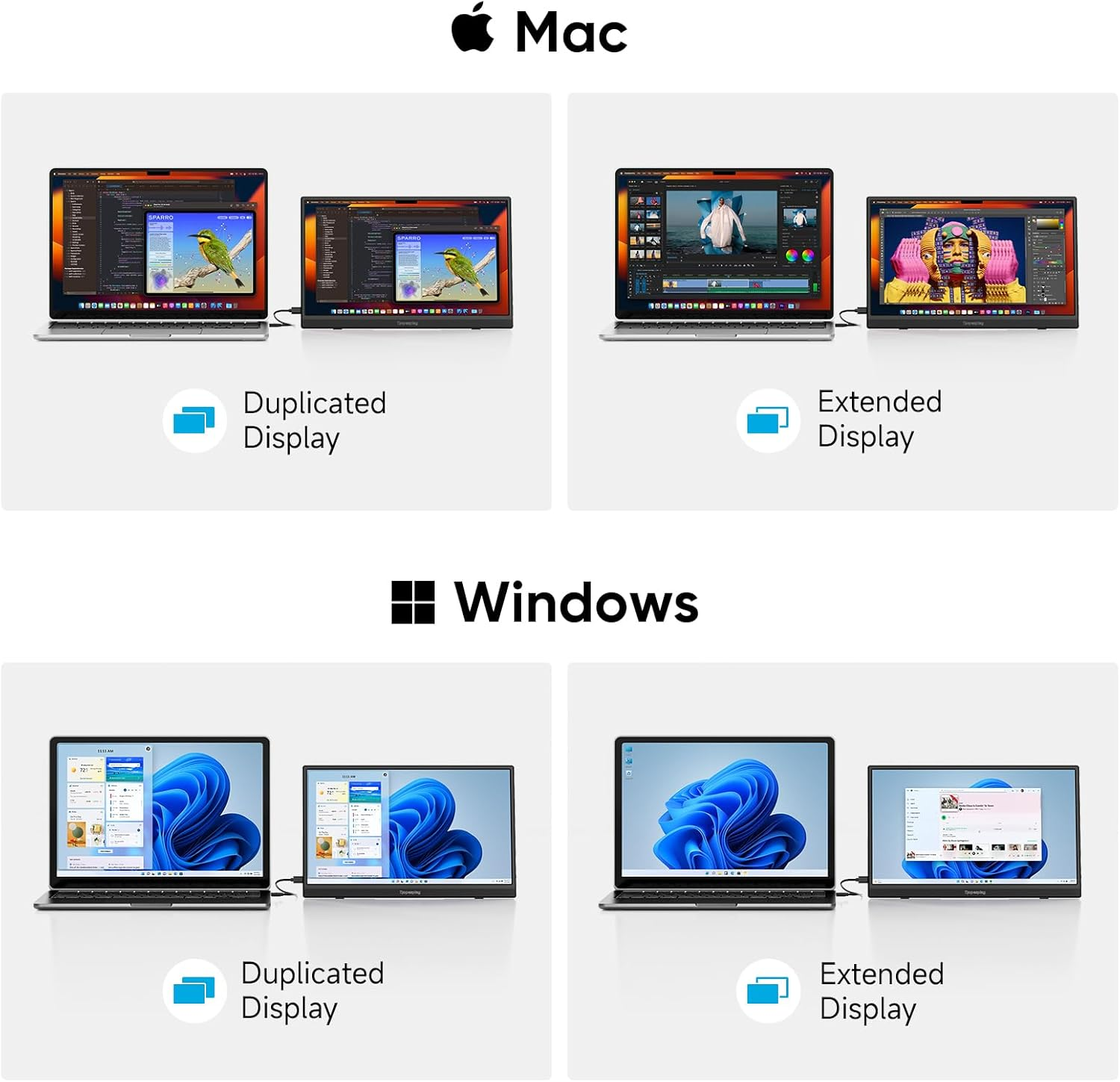 Portable Monitor, 15.6" FHD 1080P Laptop Screen with Adjustable Stand, Ultra-Slim IPS Computer External Screen, Portable Monitor for Laptop PC Mac Phone PS4/5 Xbox Switch image number 5