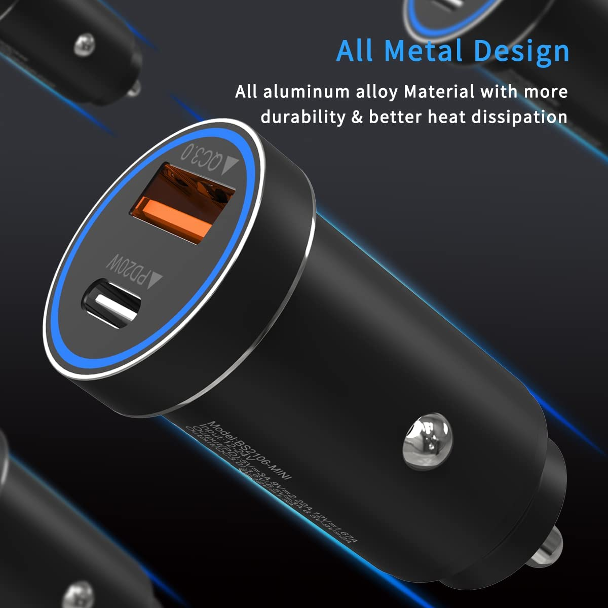 USB C Car Charger, 38W Fast USB Car Charger Adapter PD&QC 3.0 Dual Port for Iphone 13 12 11 Pro Max X XR XS 8, Galaxy Note 20/10 S21/20/10 Google Pixel and More image number 4
