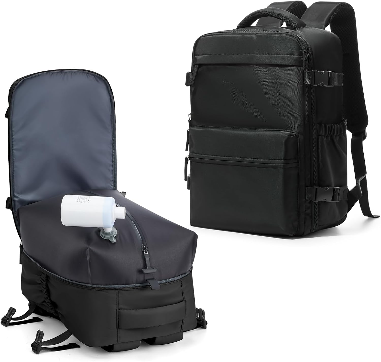 KEYEMP Vacuum Seal Backpack for Clothing Travel with Air Pump Waterproof Laptop Airback Carry on Backpack