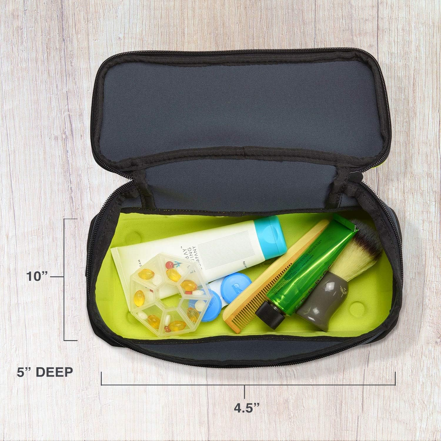 Lewis N. Clark Lewis N. Clark Travelflextm Open-Top Toiletry Kit, Charcoal (Gray) - 1597CHR image number 1