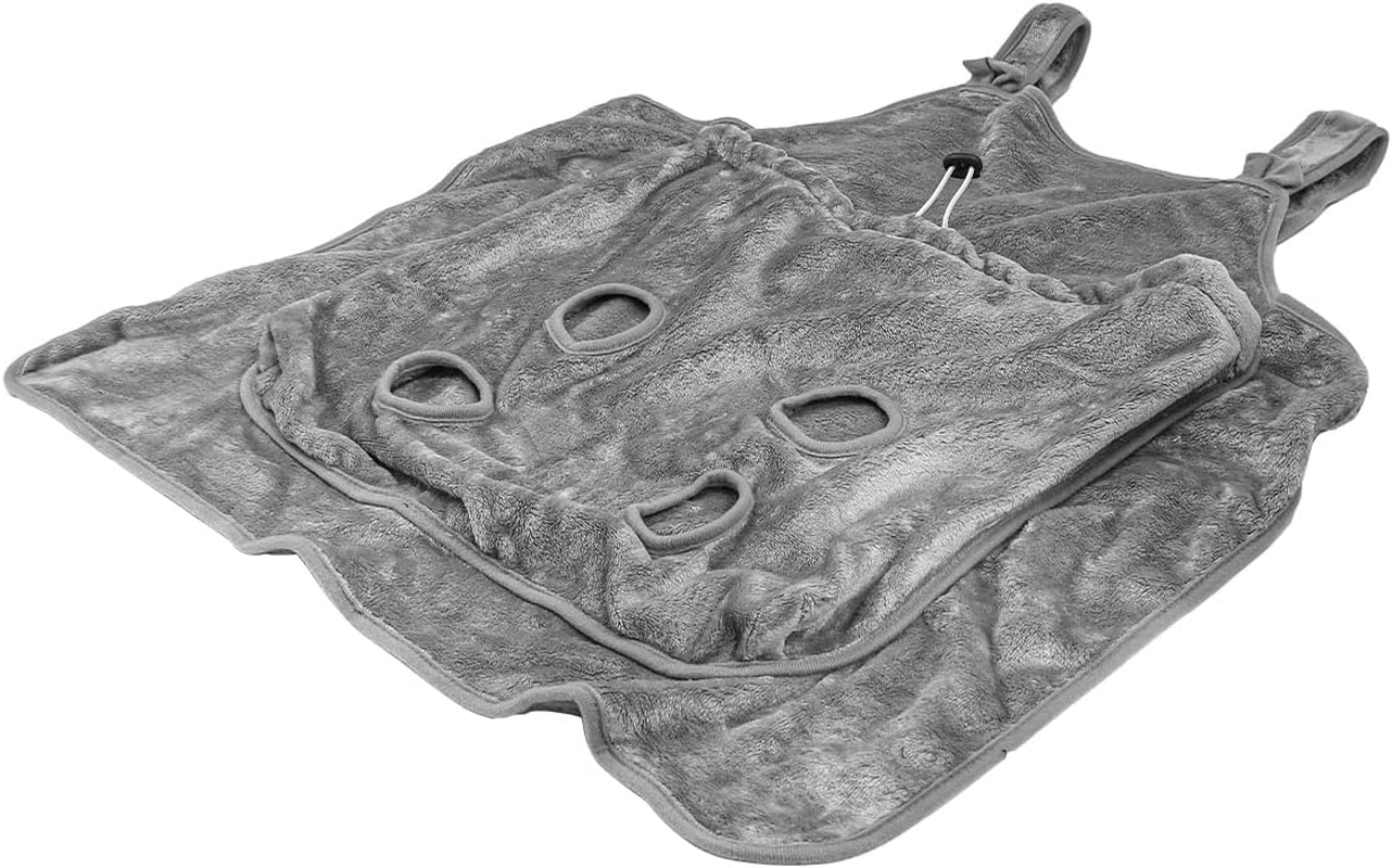 ANCLLO Cat Carrier Apron, Cat Carrier Towel, Cat Companion Carrier, Plush Pet Bag with 4 Holes, Plush Pet Cat Sling (Grey)