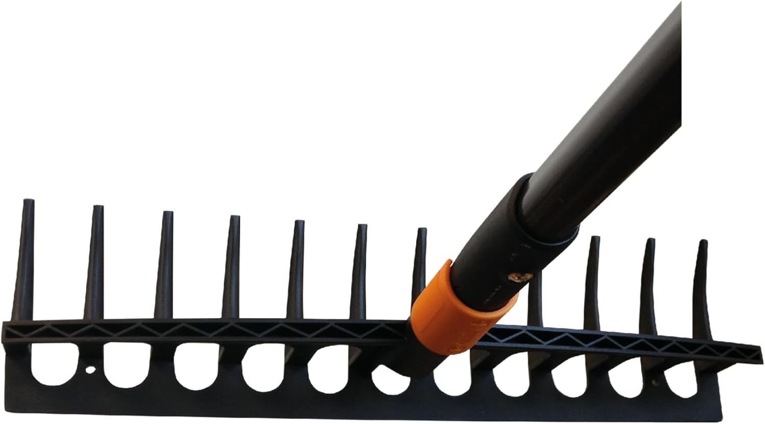 Fiskars Rake with 12 Prongs, Tool Head, Width: 41 Cm, Glass Fibre Reinforced Plastic Prongs, Black/Orange, Quikfit, 1000643 image number 6