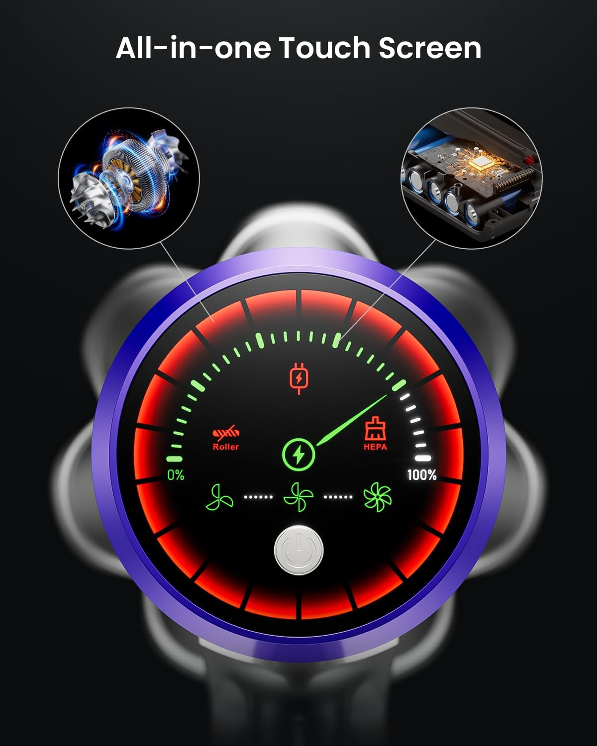 Cordless Vacuum Cleaner, 50Kpa 600W 65Mins Vacuum Cleaner for Home, Anti-Tangle Self-Standing Stick Vacuum with Scented Tablet, Upgraded Dust Cup Scraping, Vacuum Cordless for Pet Hair/Carpet/Floors image number 4