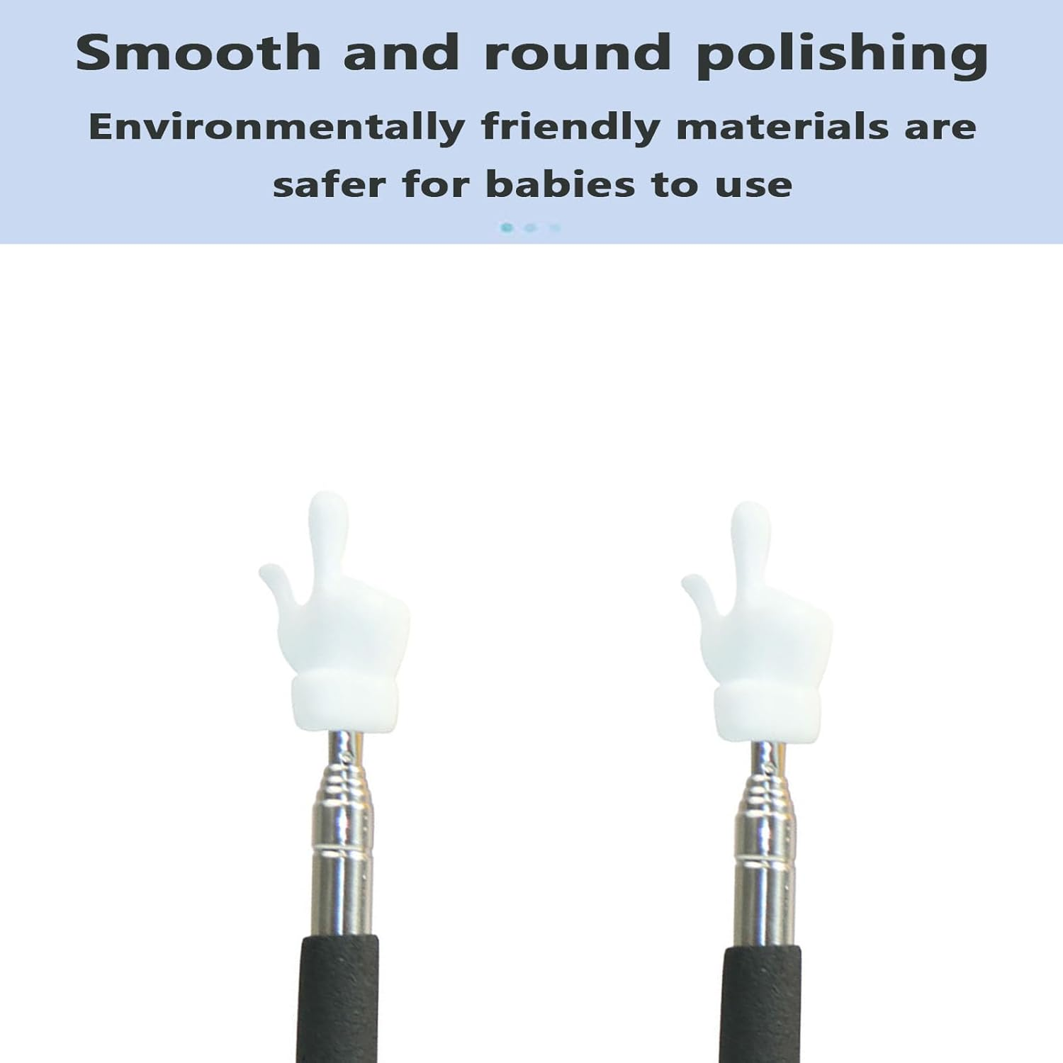 SYGELER 2-Pack Retractable Teacher Pointers - Telescopic Aluminum Whiteboard Pointers for Classroom Presentations, Kindergarten Teaching & Lectures with Safety Rubber Tip (Black) image number 1