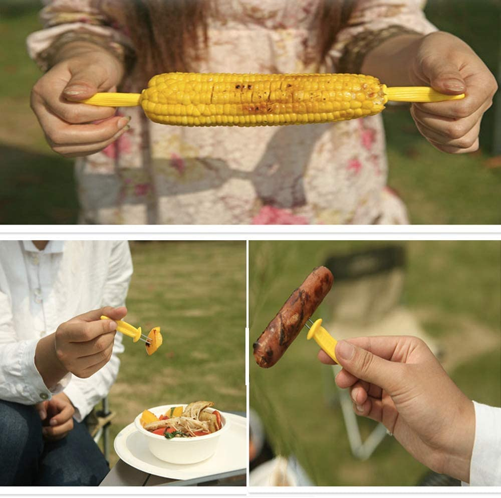 Corn Holders 50 Pieces Stainless Steel Corn on the Cob Holders Skewers with Storage Box for Outdoor BBQ Cooking image number 5