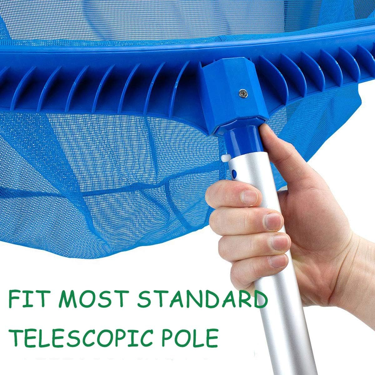 Upgraded Pool Skimmer Net, Heavy Duty Leaf Rake for Cleaning Swimming Pool & Pond, Fine Mesh Deep Bag Catcher with Strong Plastic Frame image number 5