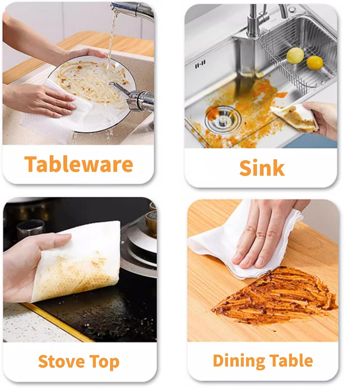 VIETDAI Kitchen Cleaning Wipes for Microwaves and Cooktops XL Multi-Surface Cleaning Wipe with Lemon Scent Stove Top Cleaner, Easily Removal Grease and Grime - 160 Count image number 4