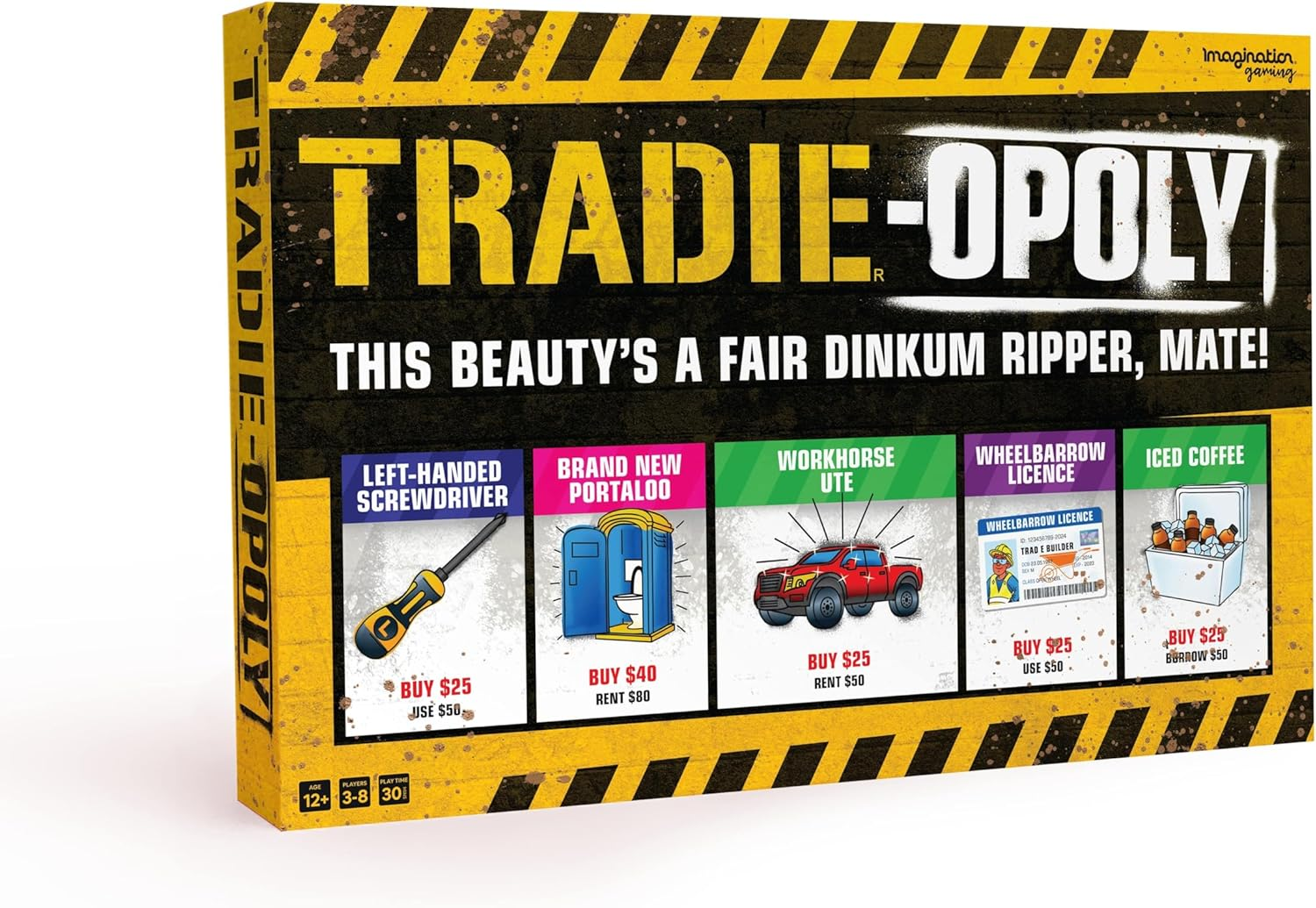 Tradie-Opoly Board Game | Aussie Tradie Edition | Fun Family Game Night for 2+ Players | Ages 12+ | Cheeky, Fair Dinkum for Tradies | Hilarious Aussie-Themed Monopoly-Style Game image number 6