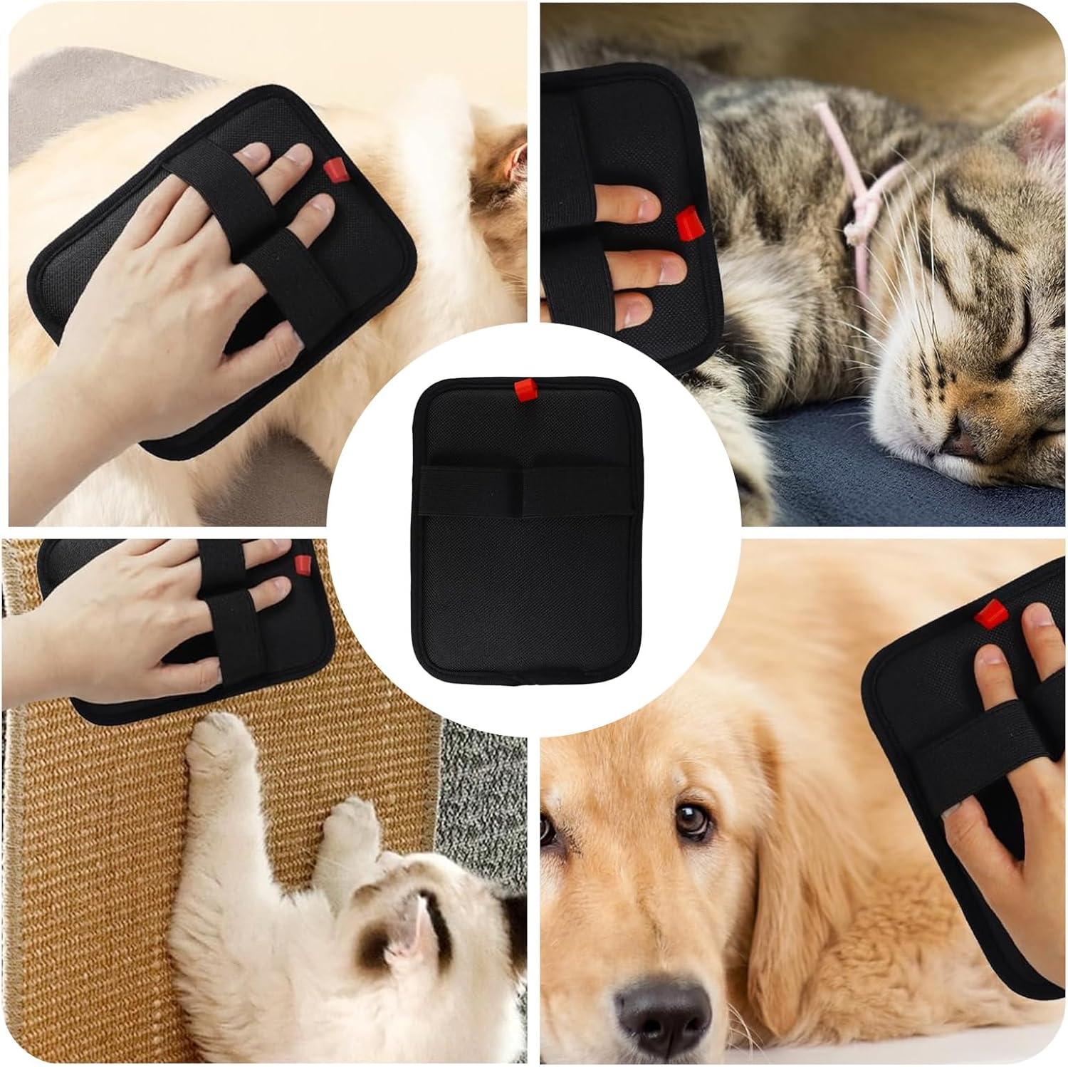 VCCLFSIA 2-Pack Electrostatic Pet Hair Remover, Double-Sided Pet Hair Removal Gloves, Reusable Cat & Dog Grooming Gloves for Couch, Furniture, Carpet, Car Seat, Blankets, Clothes