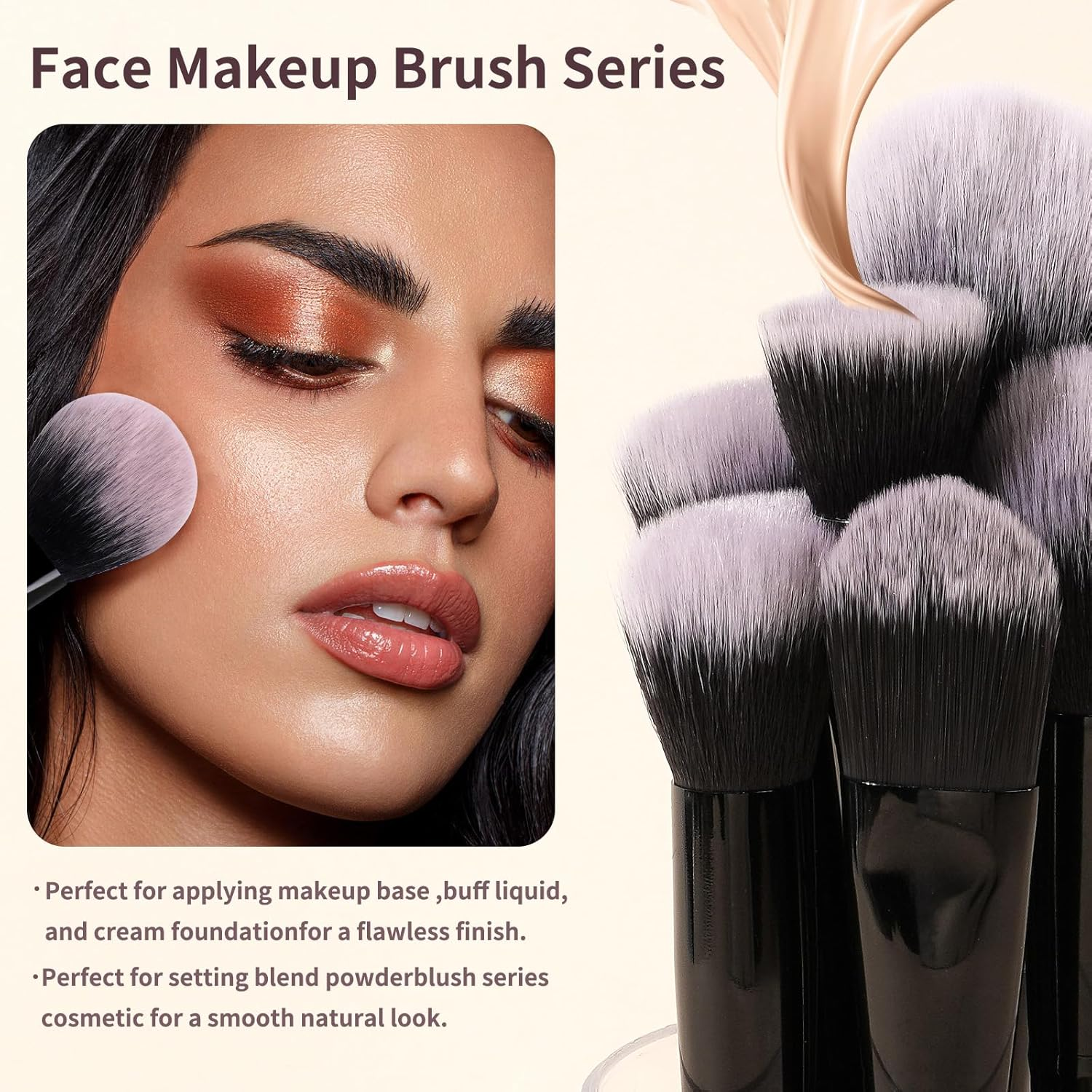 MAANGE Makeup Brushes Set 18 Pcs Premium Synthetic Makeup Brush Powder Blending Foundation Concealers Eye Shadows Blush Brushes Kit Travel Makeup Brushes (Black) image number 2