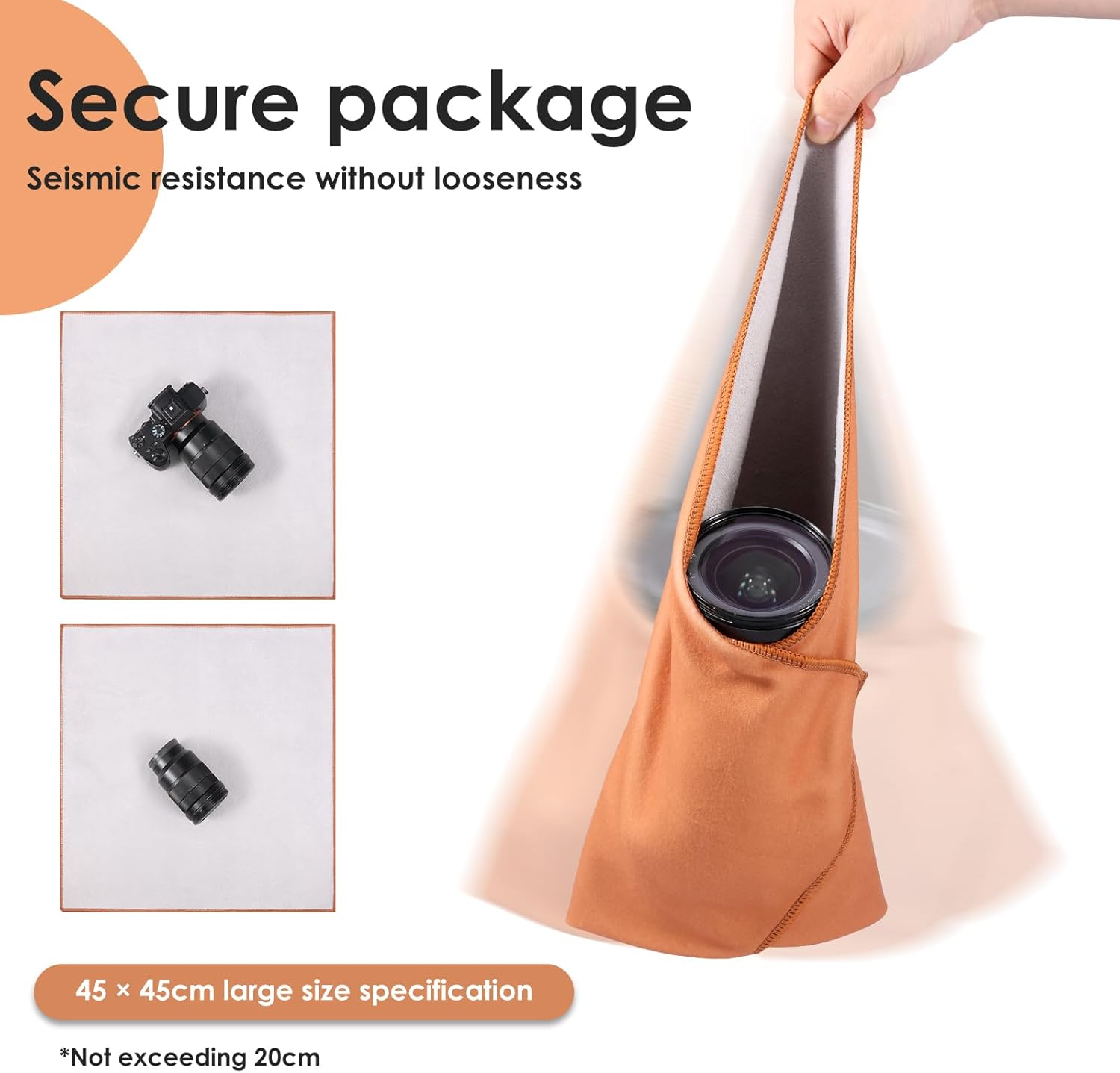 ZFLYCANP 2 Pcs Magic Cloth Storage Folding Portable, Self-Adhesive Magic Cloth Makeup Bag, Inner Microfibre for Travel Cosmetic SLR Camera image number 1