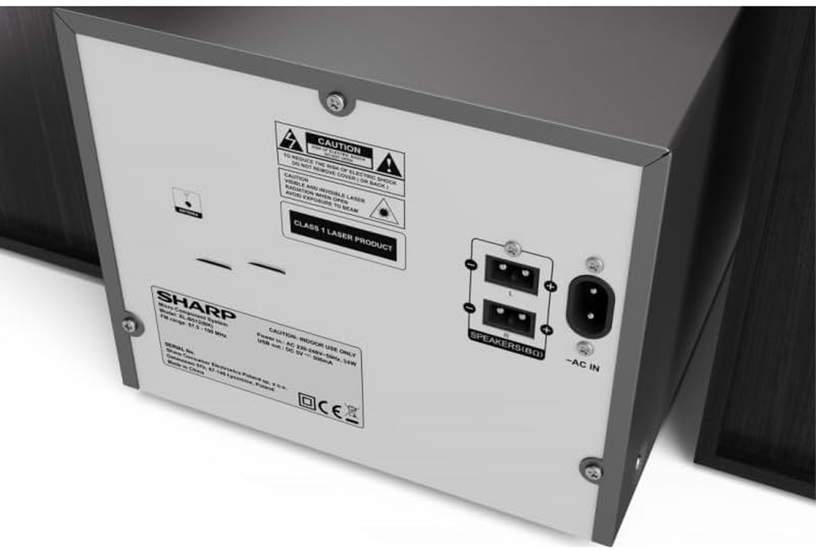 SHARP XL-B512D(BK) Hi-Fi Sound System Stereo with FM Radio, Bluetooth, CD-MP3, USB Playback, Wooden Speakers, 45W &ndash; Black image number 5