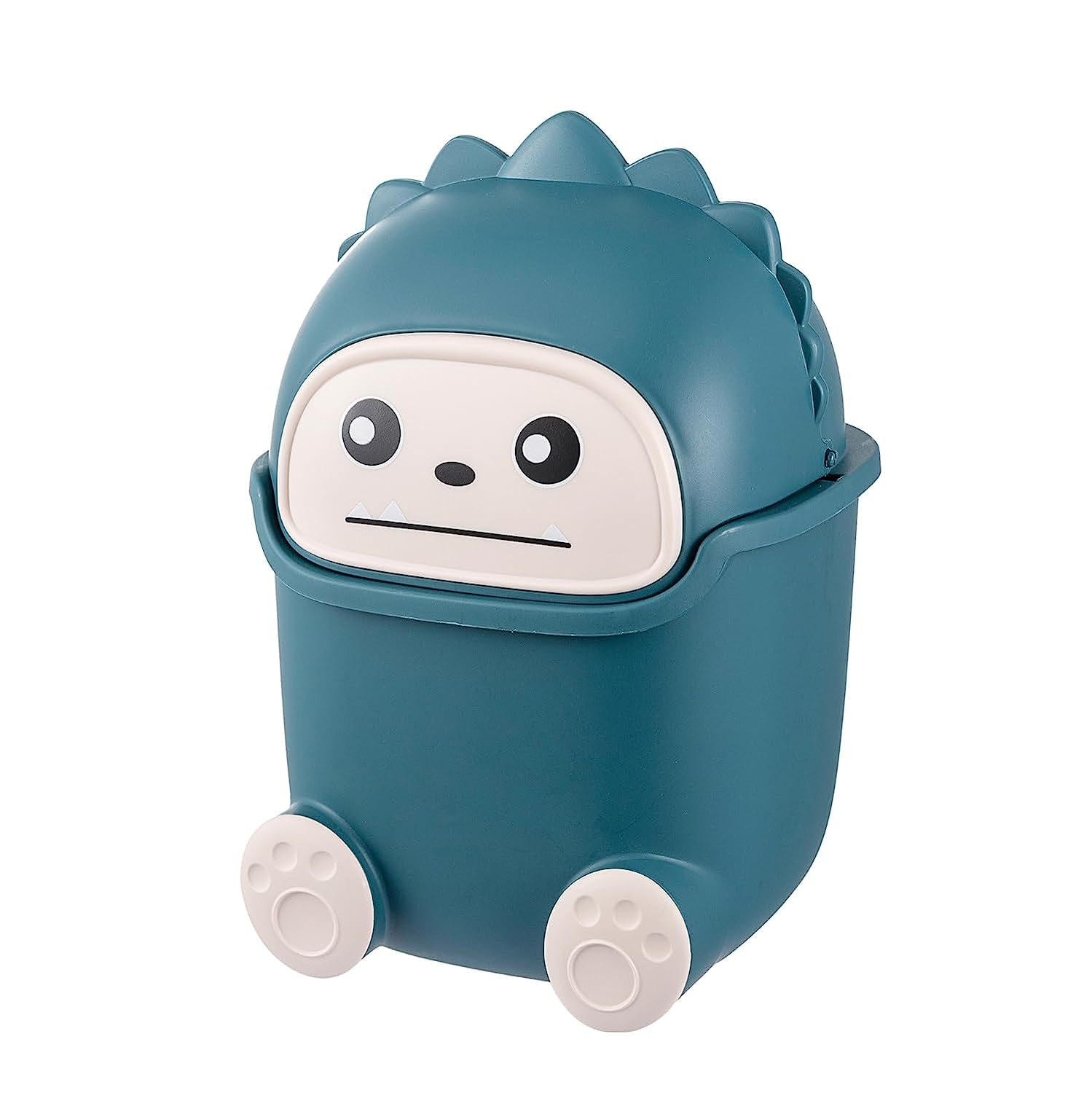 Plastic Trash Can Creative Mini Desktop Trash Can with Lid Small Home Office Cleaning Trash Desktop Storage Bin with 50 Trash Bags (Green)