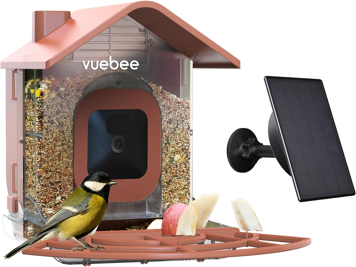 Vuebee Smart Bird Feeder Camera, Solar Powered Bird Feeder, Automatic Video Capture & Motion Detection, with AI Identify Function