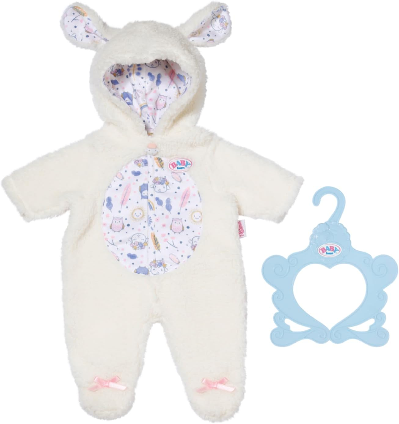 BABY Born Zapf Creation 838853 Sheep Look Suit with Hood and Sheep Ears Romper for 43 Cm Dolls image number 1