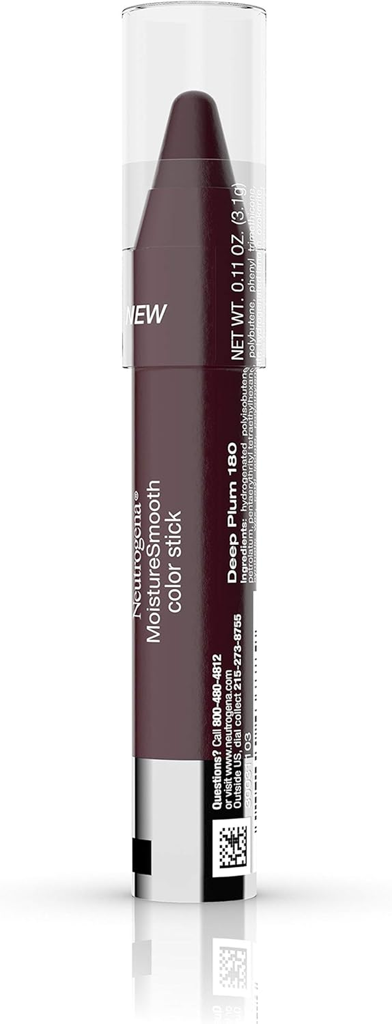 Neutrogena Moisturesmooth Color Lip Stick, 180 Deep Plum, 36 Count - Perfect Plum, 0.011 Ounce image number 7