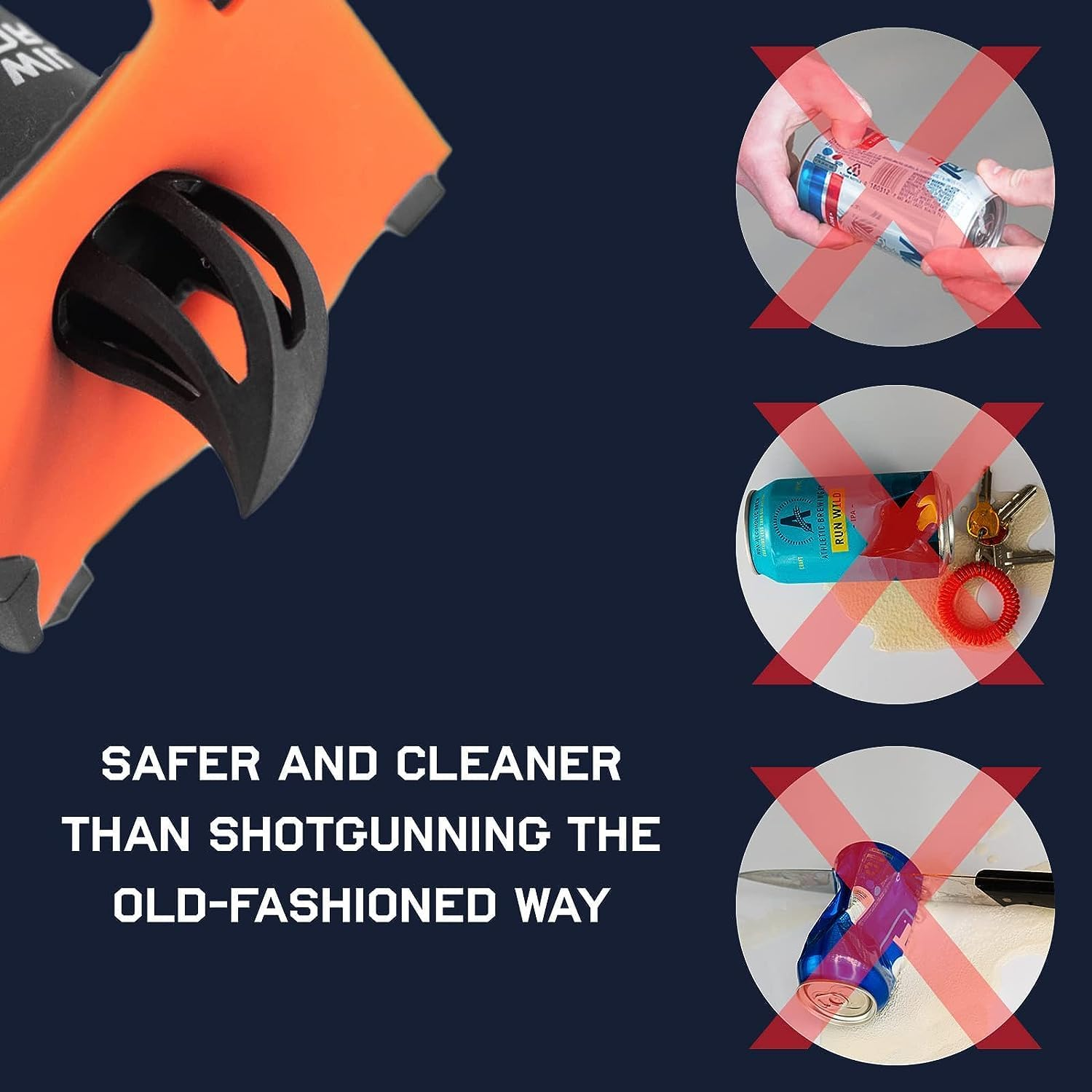 Zurligi Kraken Shotgun Tool, Innovative Multi-Function Krak in Shotgun Bottle Opener with Keychain, Shotgun Tool for Golf Course, Beach, Grad Party, Bachelorette Party, College House Party image number 6