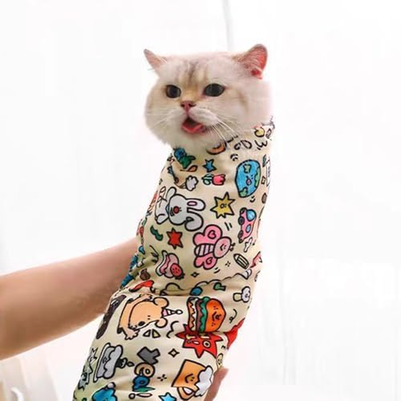 CSYY Cat Grooming Wrap &ndash; Self-Adherent Anti-Scratch Swaddle Restraint Bag for Stress-Free Nail Clipping, Medication, Multifunctional Care - Purrito Papoose Pet Tools (L) image number 4