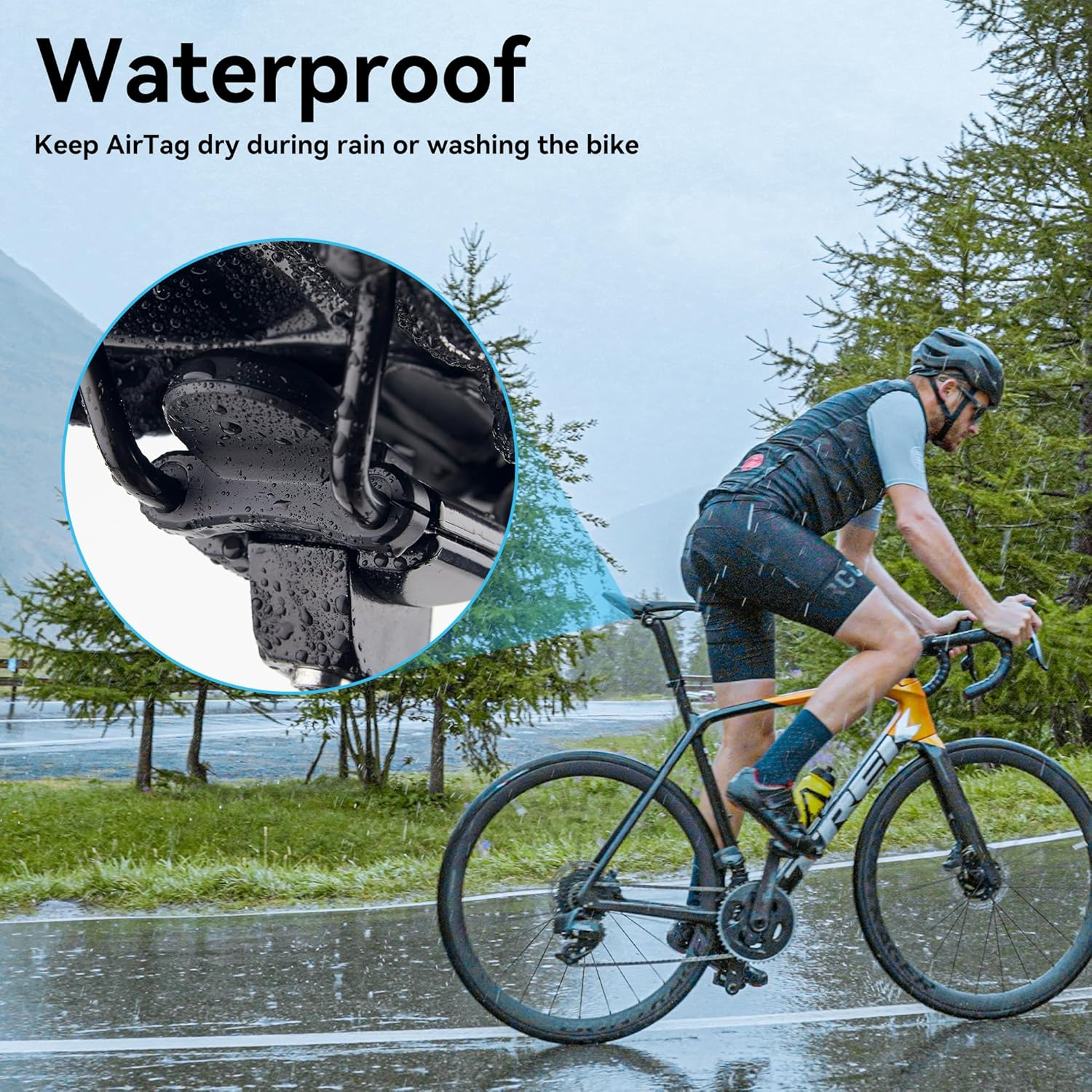 DLENP Bike Mount for Airtag, Airtag Bike Holder Hidden on Saddle for Bike Saddle, Anti-Theft GPS Tracker Bike Accessory with Anti-Theft Compatible with Mountain Bikes, Road Bikes image number 5