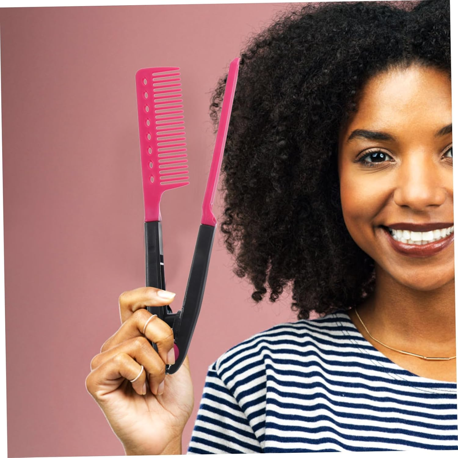 BIUDECO Flat Ironing Hair Comb Hair Straightener Straightener for Women Random Color image number 1