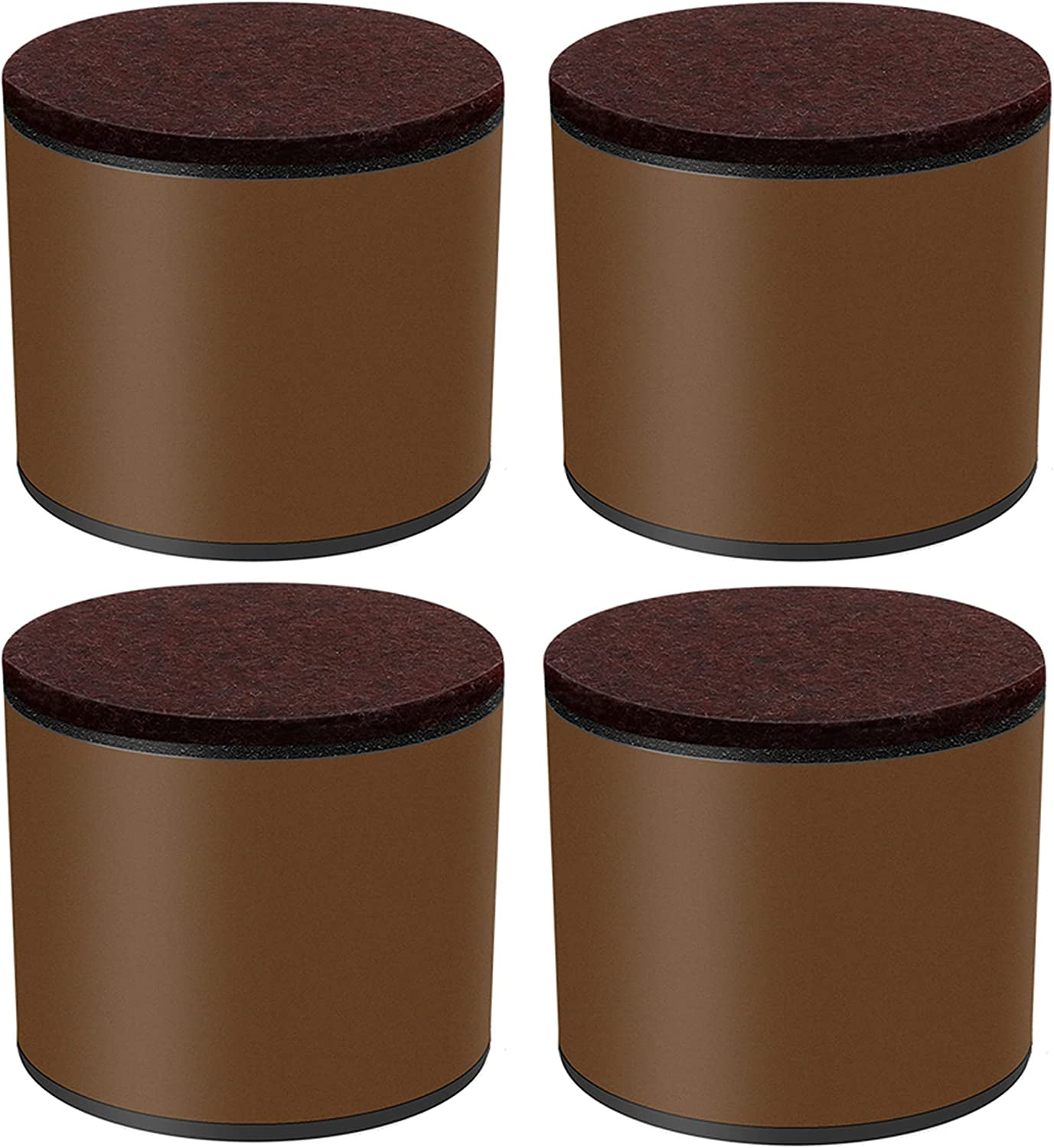 Furniture Bed Risers 2 Inch Carbon Steel, BRUIQIM Self-Adhesive Bed Riser, Table Riser, Sofa Riser, Furniture Riser Adds 2" in Height,Solid Steel Bed Riser Supports 5000 Lbs (Brown, Black) image number 2