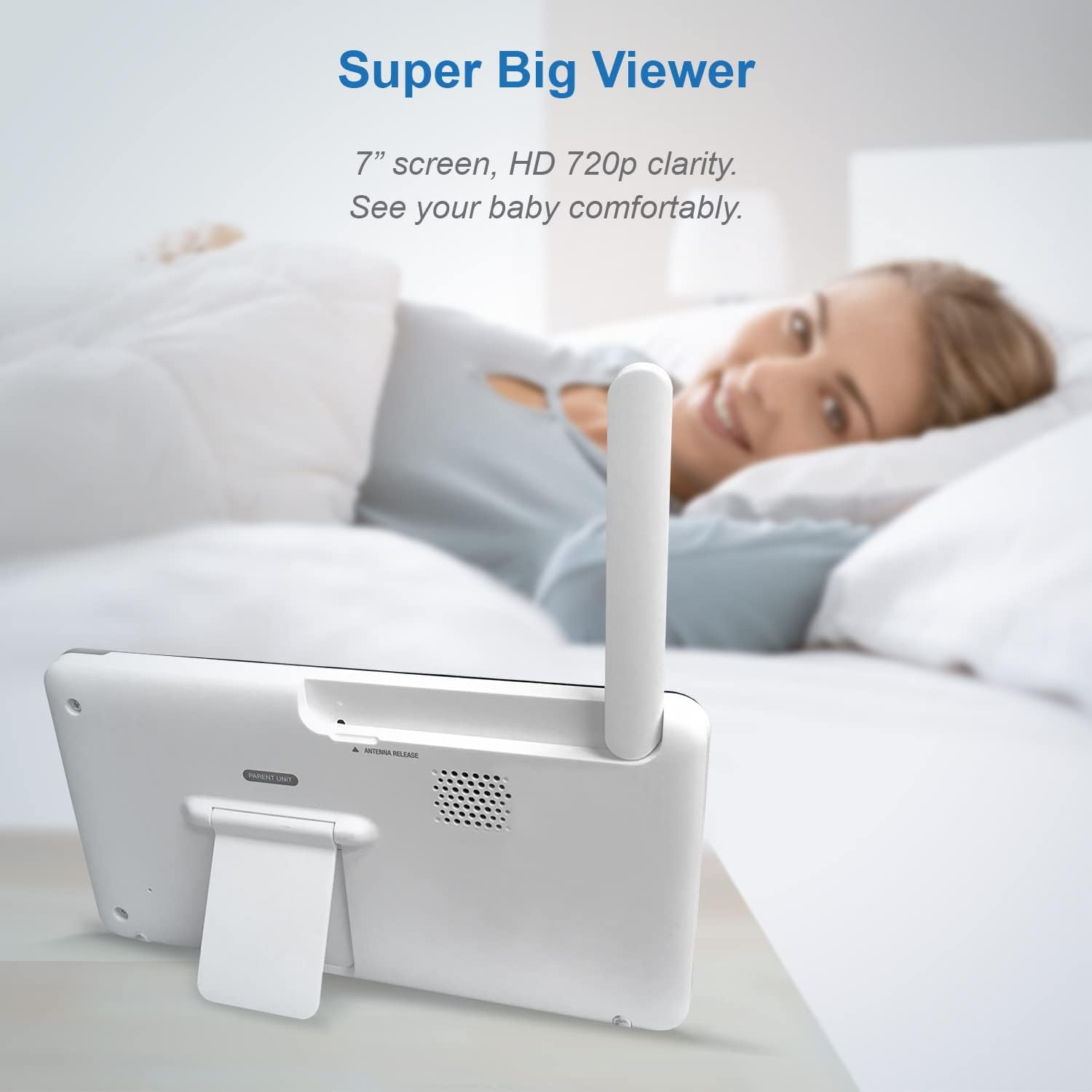 Vtech RM7764-2HD Smart Wifi 2 Camera Babymonitor, 360&deg; Pan&Tilt, 10X Zoom, 7&rdquo; HD Display & Nightvision, Soothing Sounds, 2-Way Talk, Temperature & Motion Detection image number 1