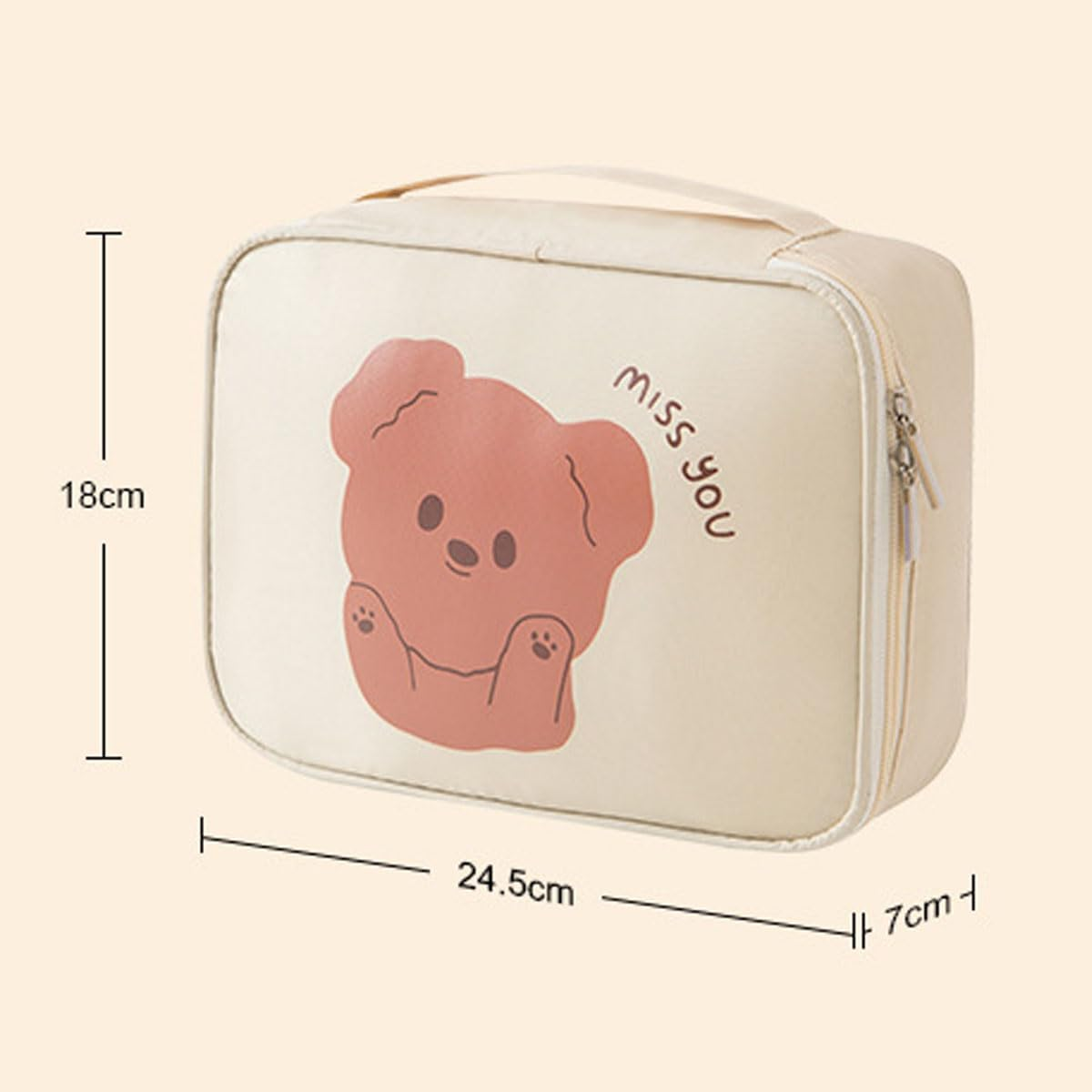 Adorable Women'S Makeup Bag - Large Capacity Travel Cosmetic, Handheld & Portable (Pink) - Purple image number 2