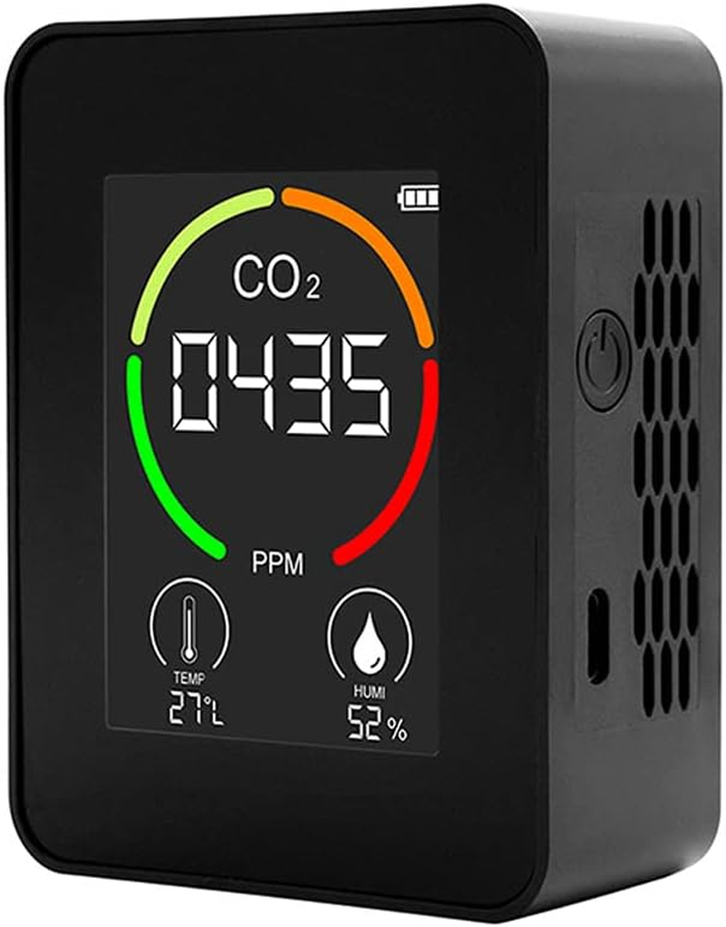 Multifunctional 3In1 CO2 Temperature Humidity Monitoring Device Home Digital Household Air Quality Detector Household Air Pollution Monitor LCD Display with Backlit BBZY
