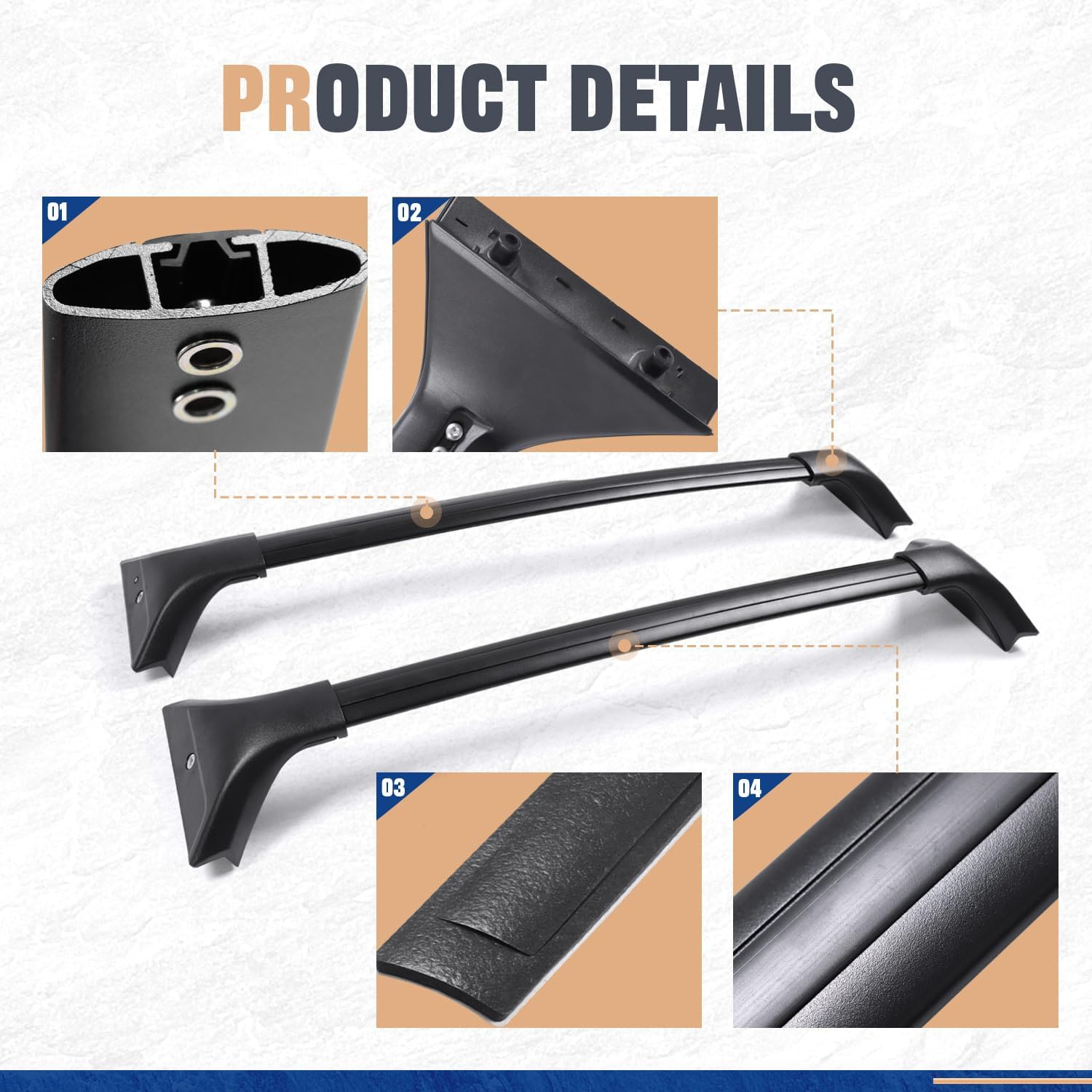 &lrm;AUXPACBO Real Lockable 220 LBS Cross Bar Fit for Nissan Rogue 2021 2022 2023 2024 2025 SV SL Platinum with Roof Rail Roof Rack Crossbars Rooftop Luggage Cargo Carrier for Canoe Kayak Bike image number 2